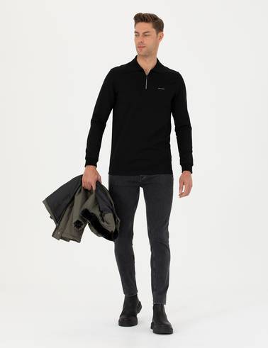 Siyah Regular Fit Sweatshirt