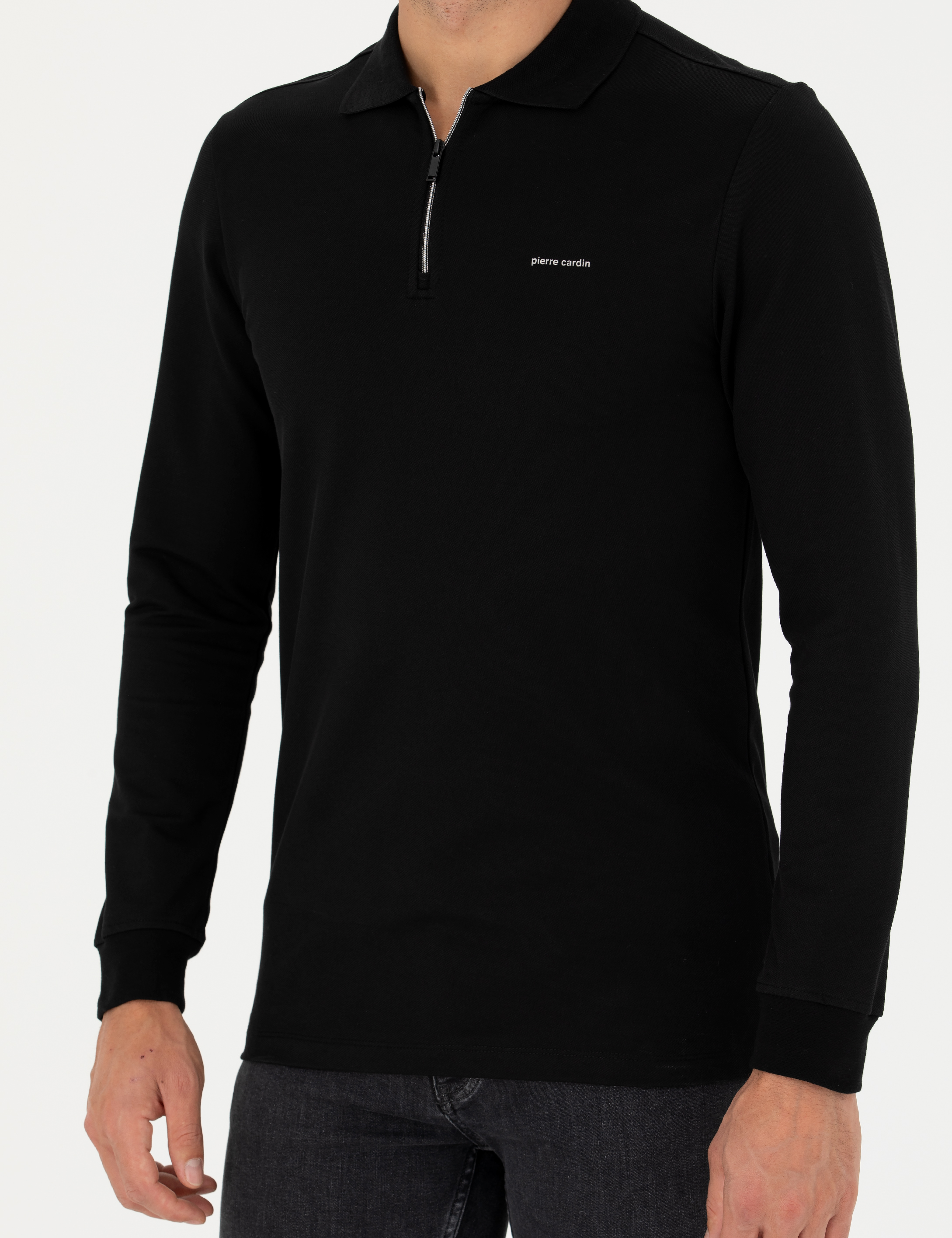 Pierre Cardin Siyah Regular Fit Sweatshirt görsel 7