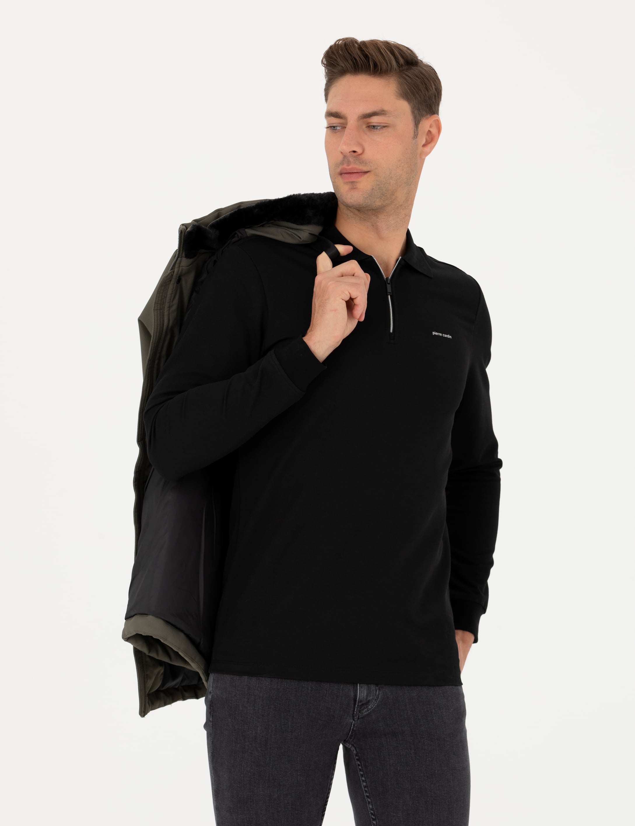 Pierre Cardin Siyah Regular Fit Sweatshirt görsel 2