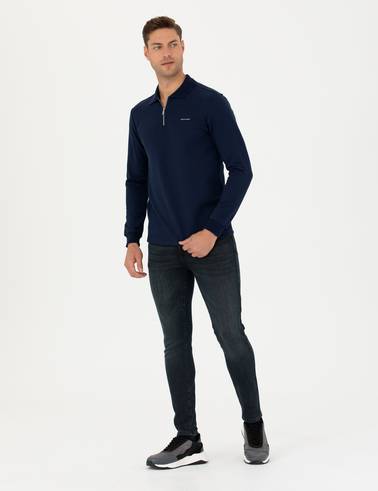 Lacivert Regular Fit Sweatshirt
