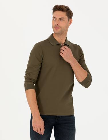 Koyu Haki Regular Fit Sweatshirt