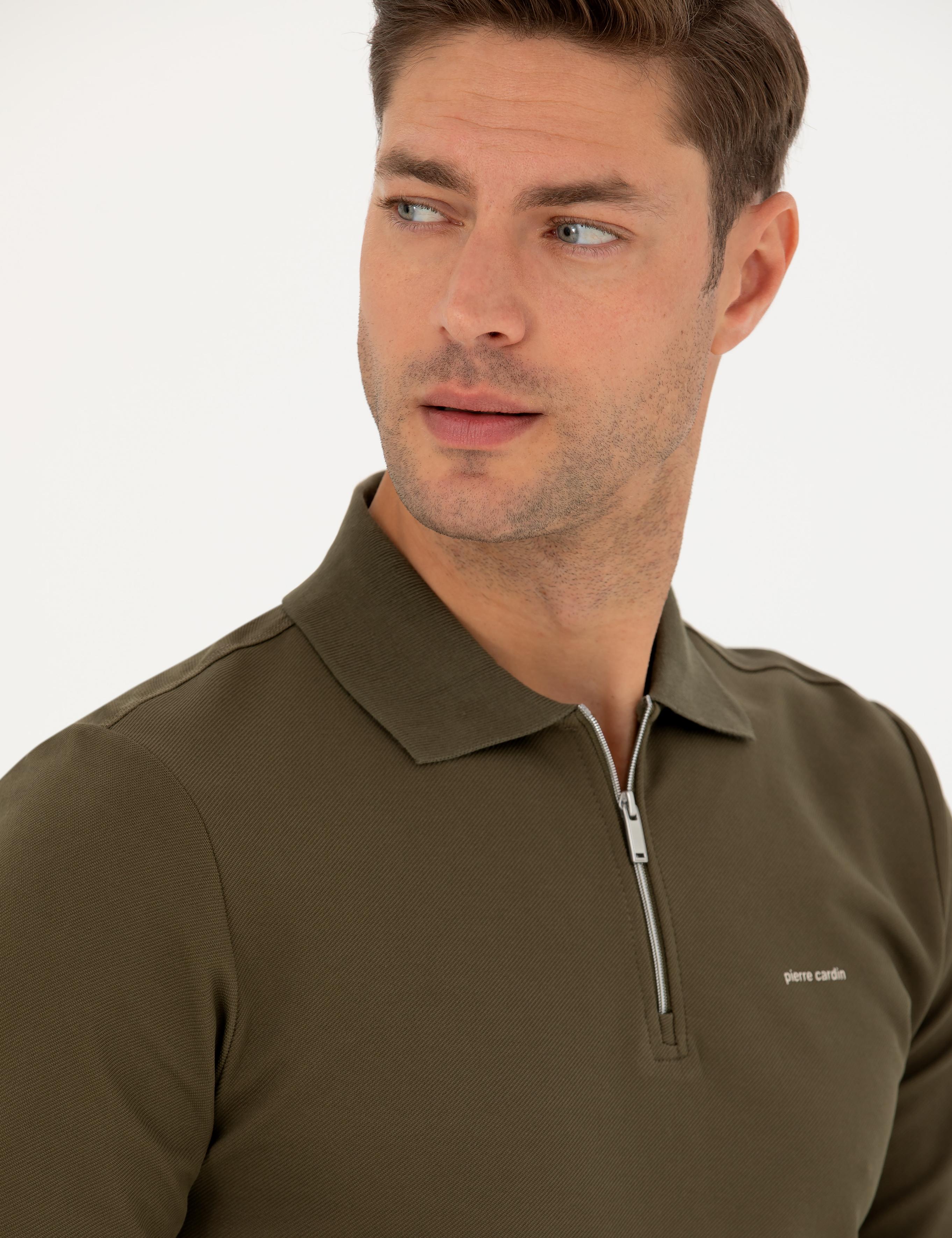 Koyu Haki Regular Fit Sweatshirt