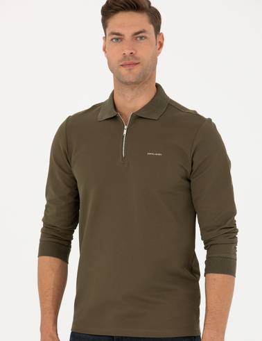 Koyu Haki Regular Fit Sweatshirt