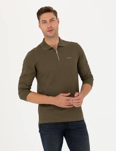 Koyu Haki Regular Fit Sweatshirt
