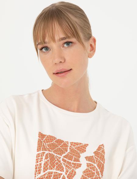 Krem Comfort Fit Tişört - 50273463017