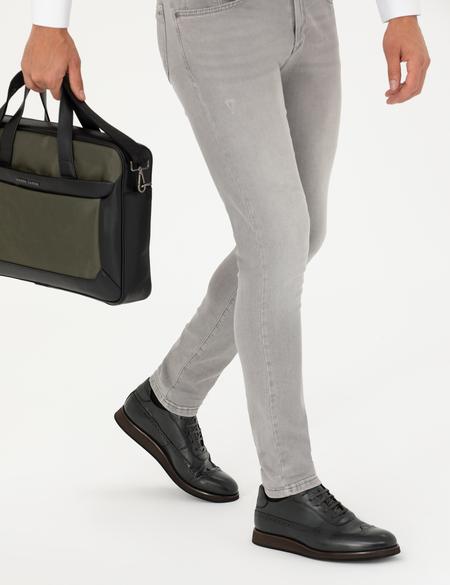 Koyu Yeşil %100 Deri Casual Ayakkabı - 50277432020