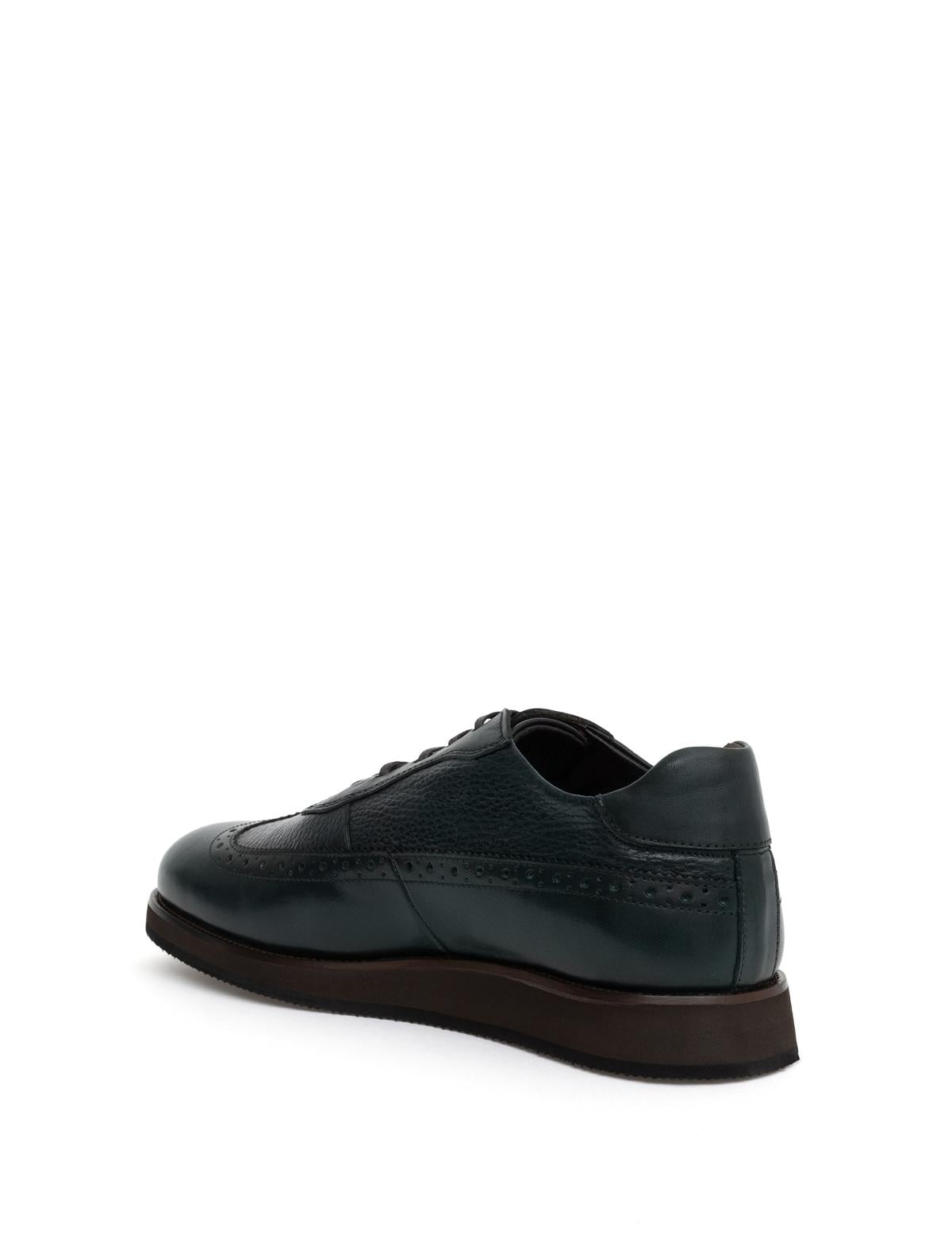 Koyu Yeşil %100 Deri Casual Ayakkabı - 50277432020