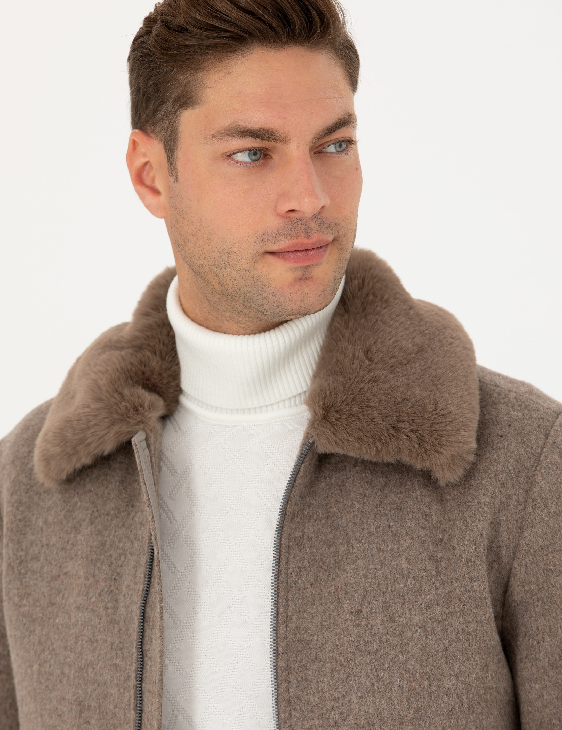 Pierre Cardin Bej Kaşe Mont görsel 2