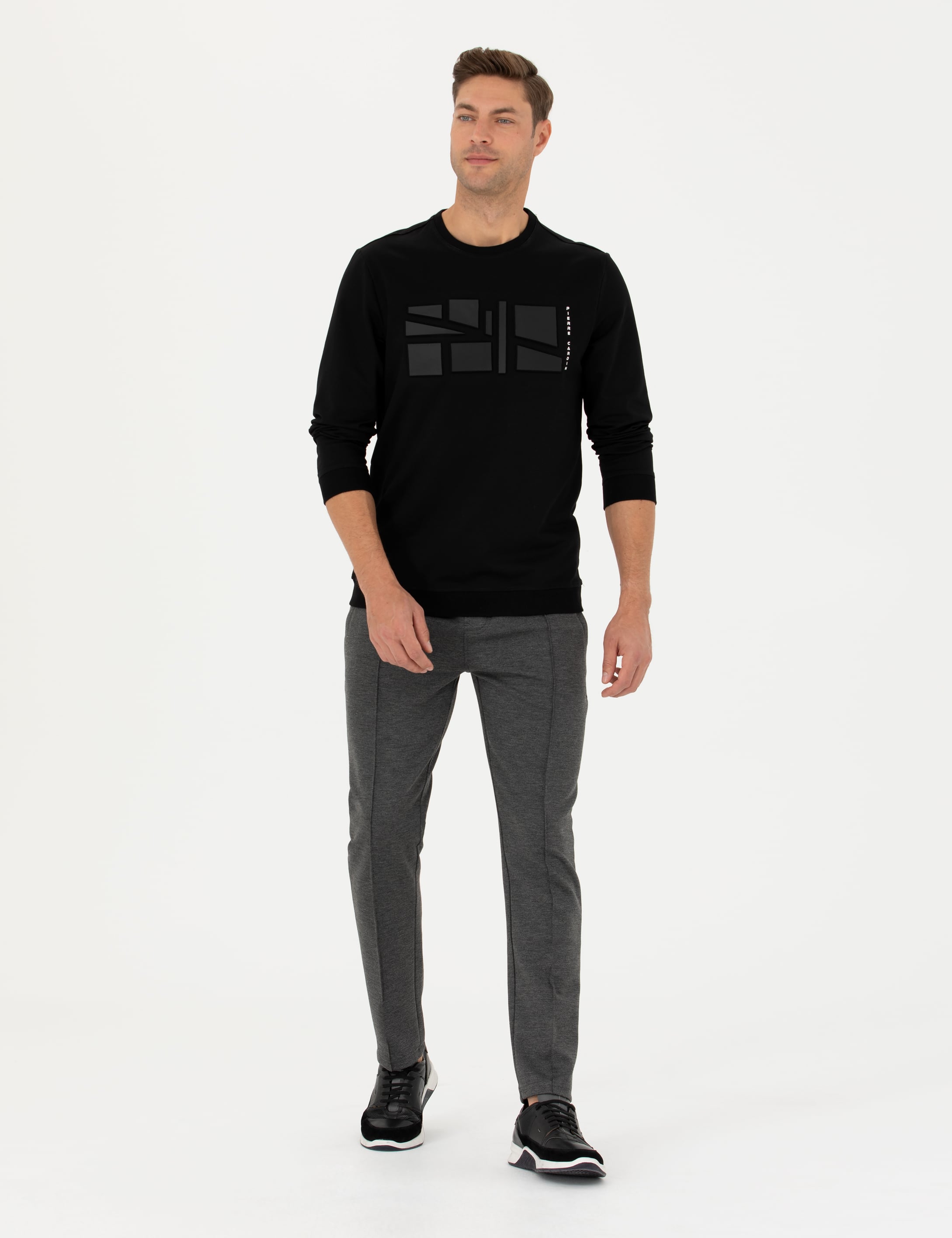 Siyah Regular Fit Sweatshirt - Image 5