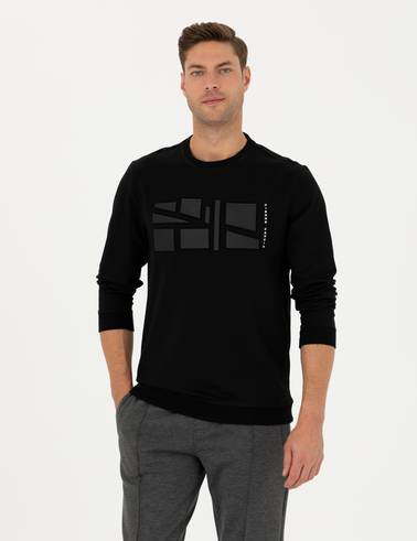 Siyah Regular Fit Sweatshirt