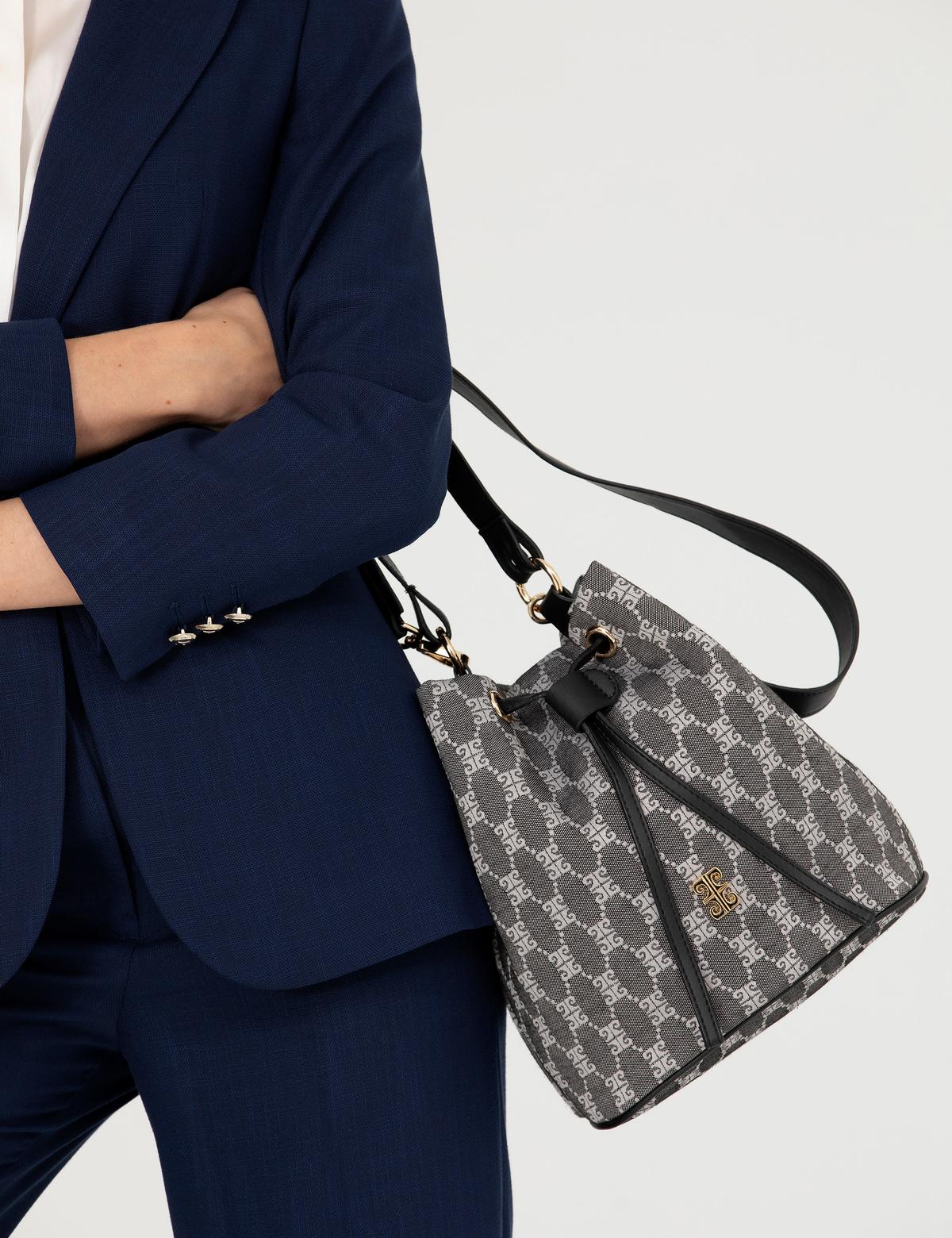 Gri Büzgülü Çanta - 50297601001