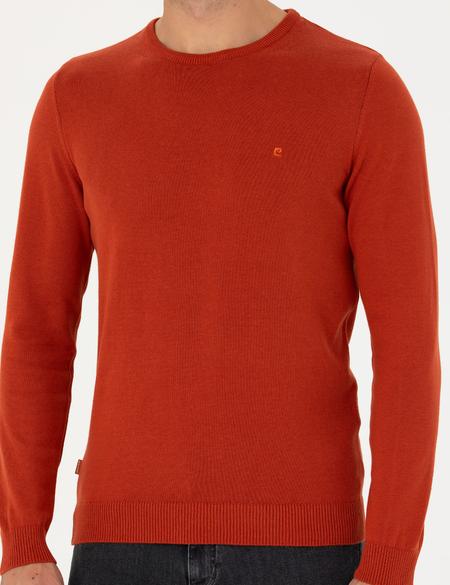 Kiremit Slim Fit Bisiklet Yaka Basic Triko Kazak - 50270179071