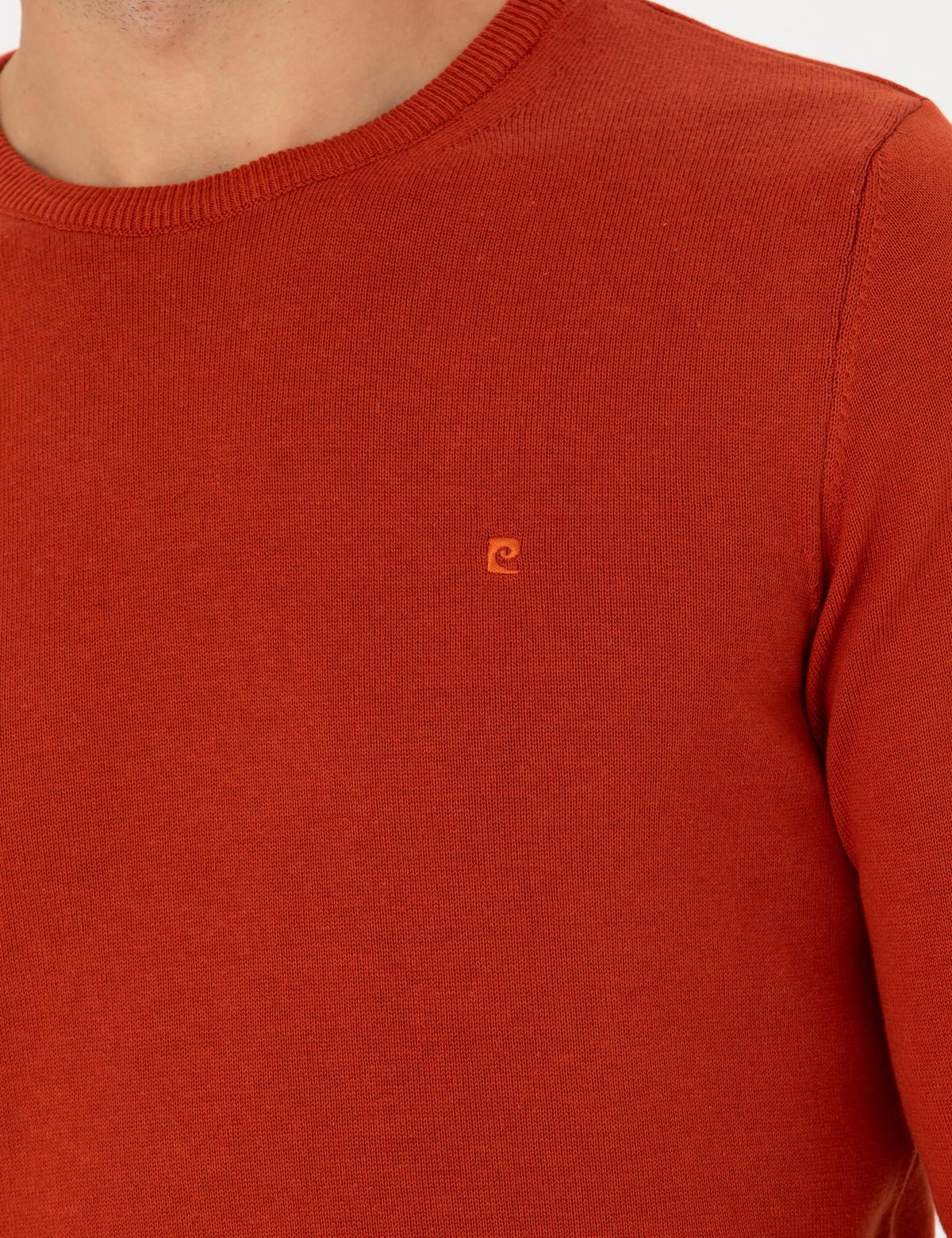 Kiremit Slim Fit Bisiklet Yaka Basic Triko Kazak - 50270179071