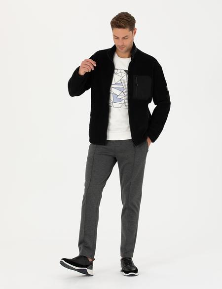 Siyah Regular Fit Hırka - 50271741023