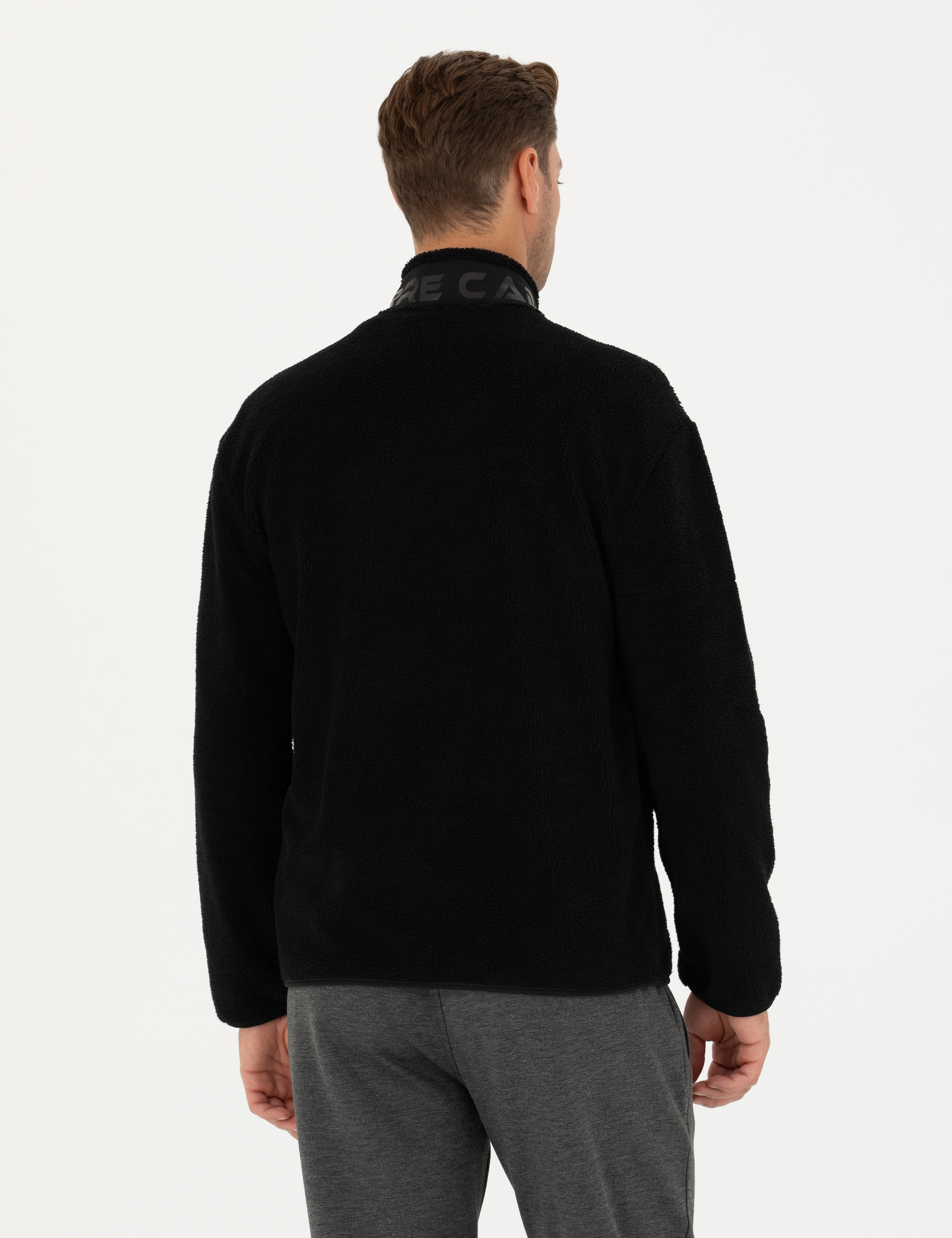 Siyah Regular Fit Hırka - Image 6