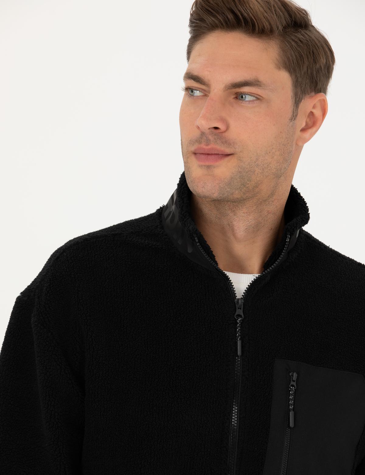 Siyah Regular Fit Hırka - 50271741023