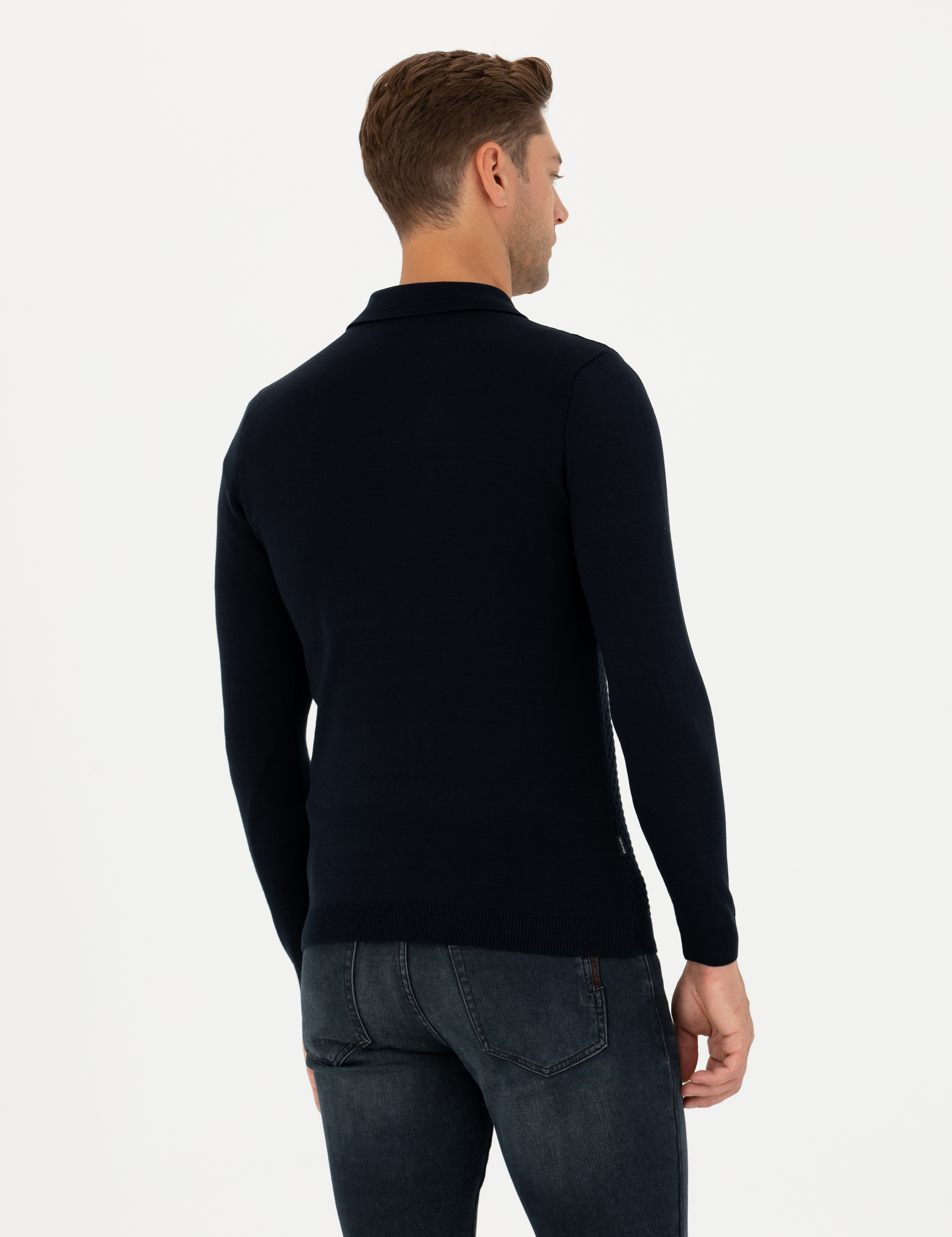 Lacivert Slim Fit Kazak - Image 6