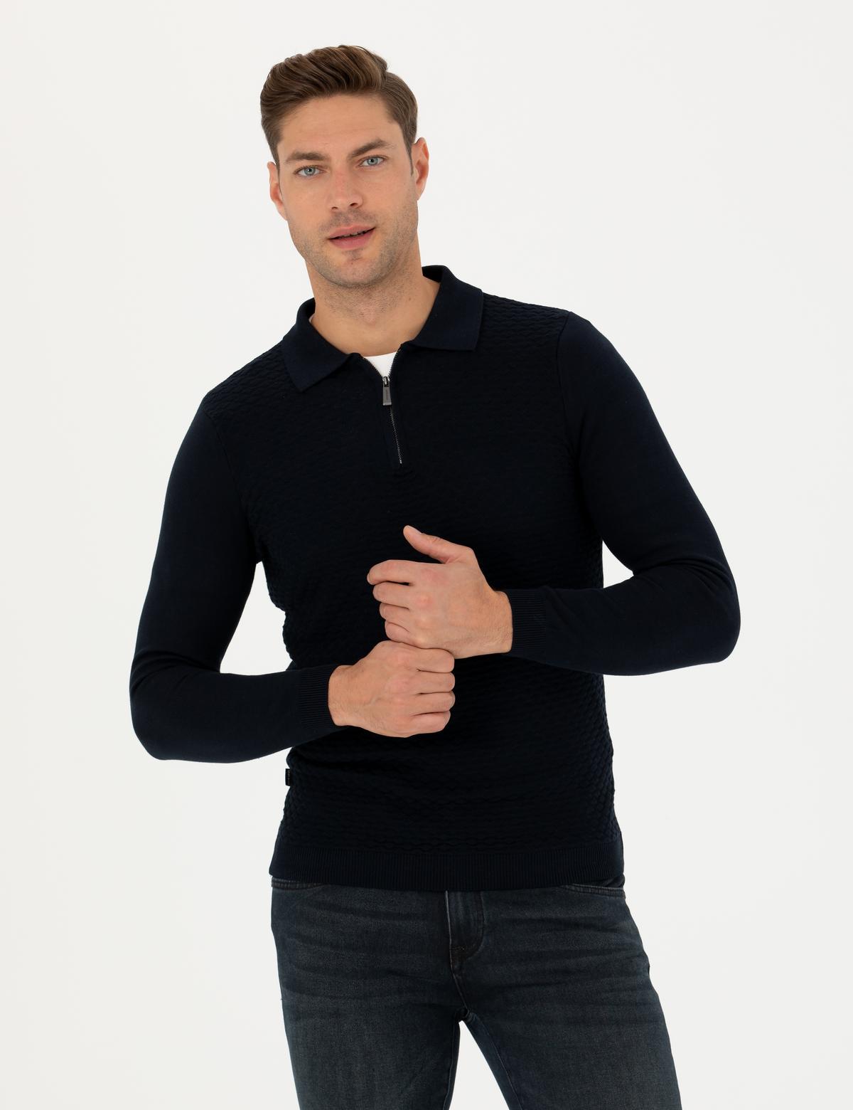 Lacivert Slim Fit Kazak - 50281825003