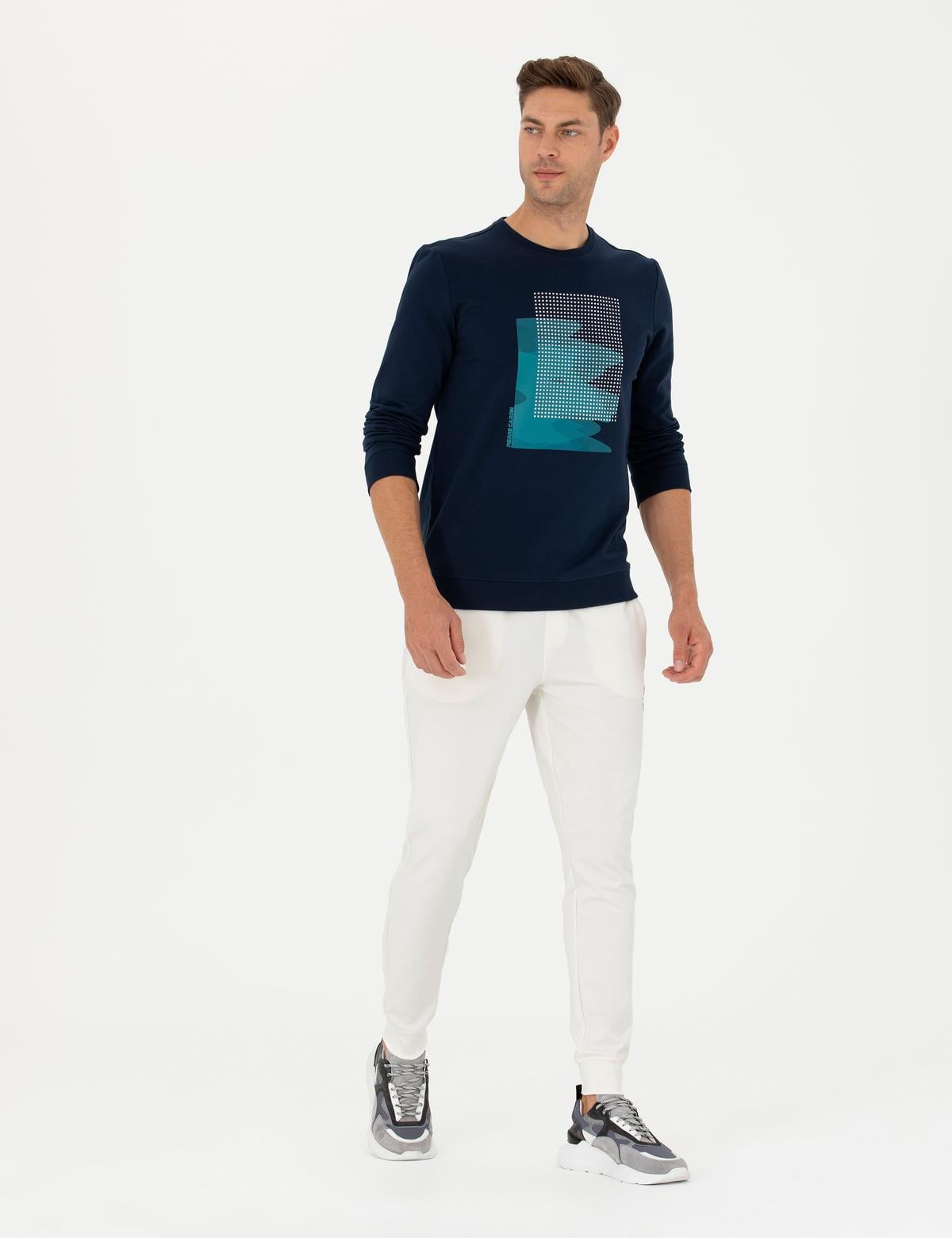 Ekru Slim Fit Eşofman Altı