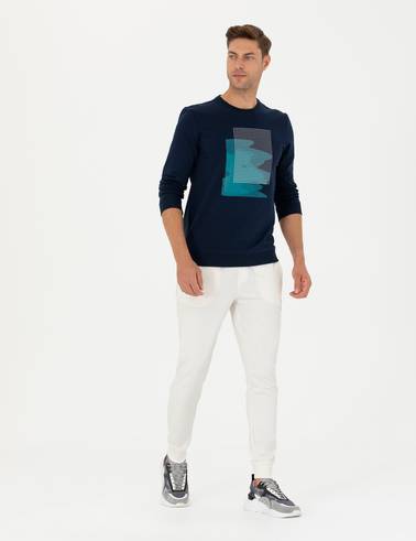 Ekru Slim Fit Eşofman Altı