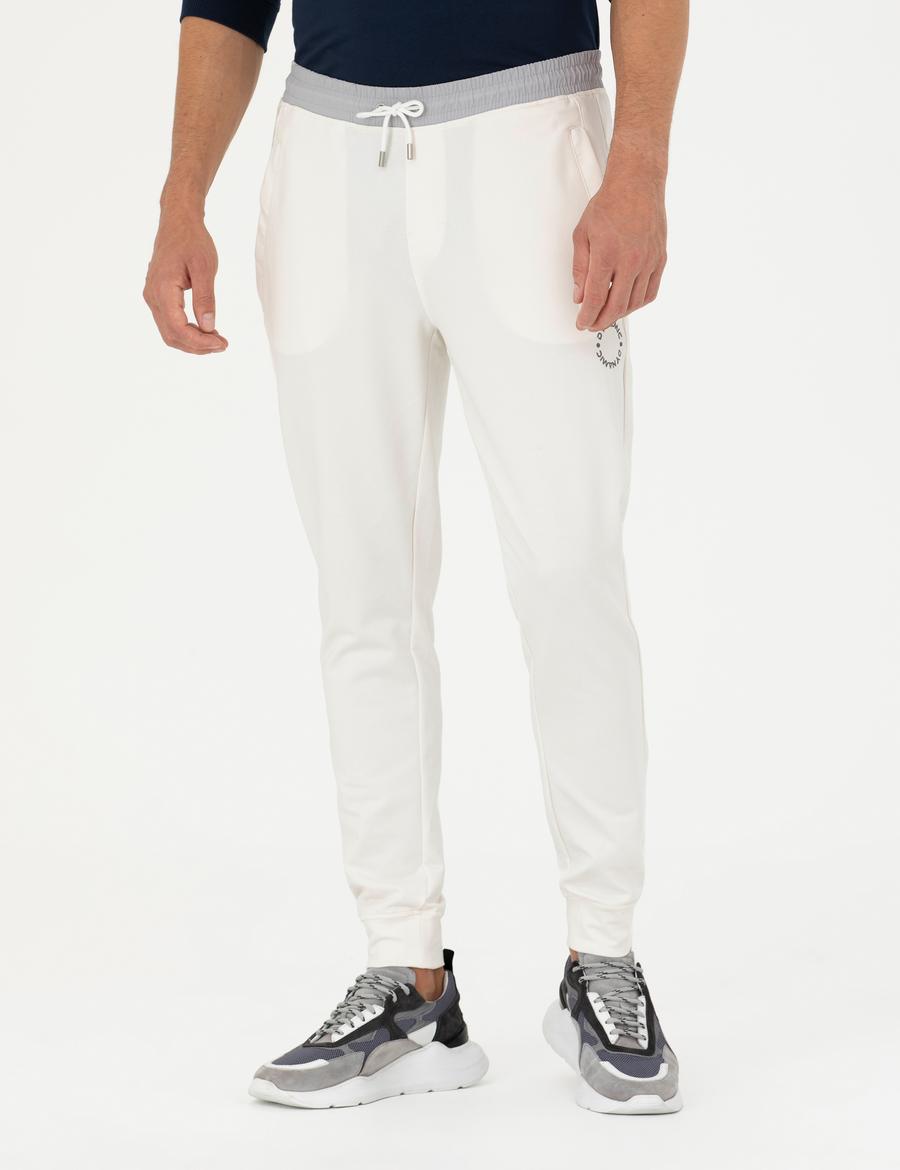 Ekru Slim Fit Eşofman Altı