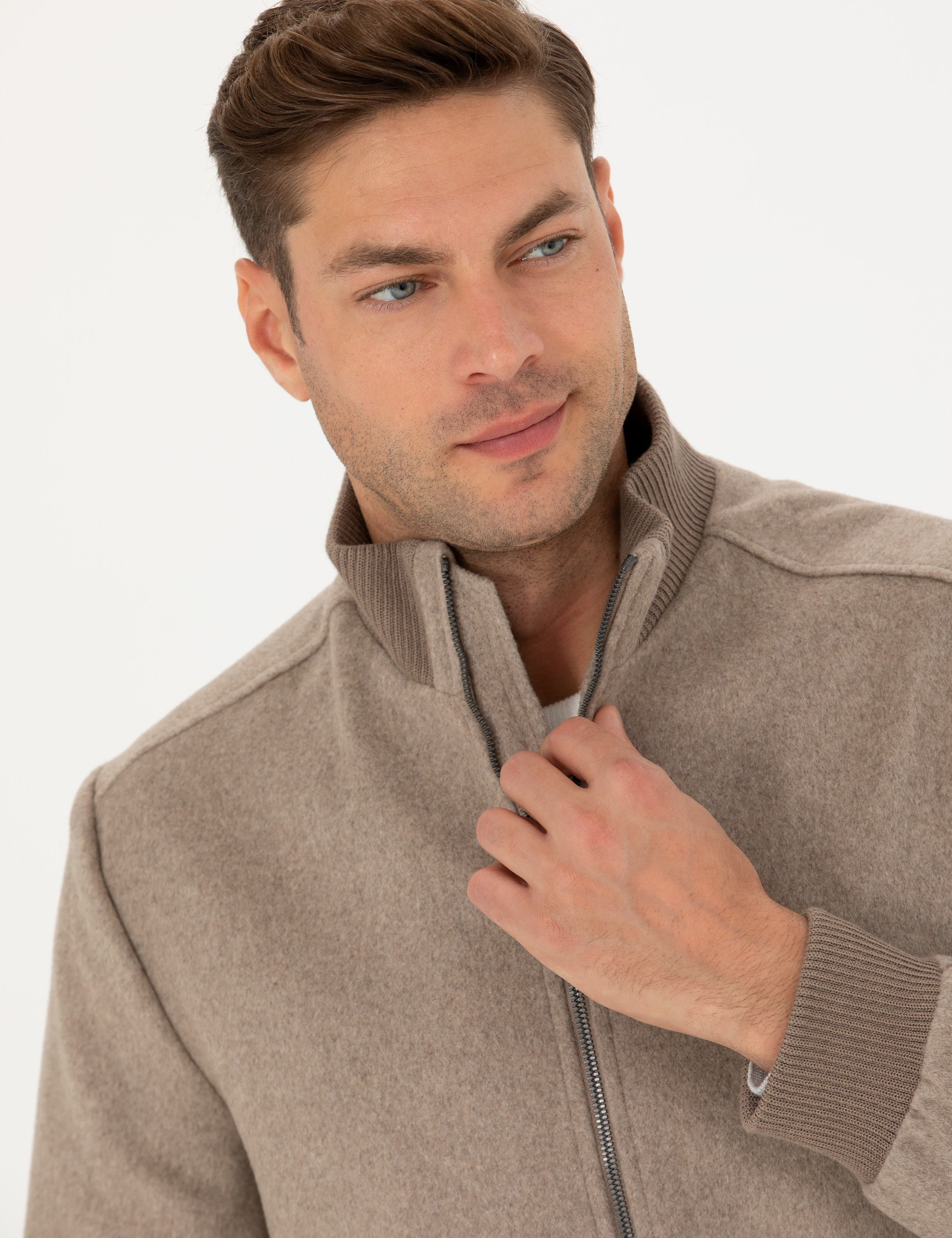 Pierre Cardin Bej Kaşe Mont görsel 3