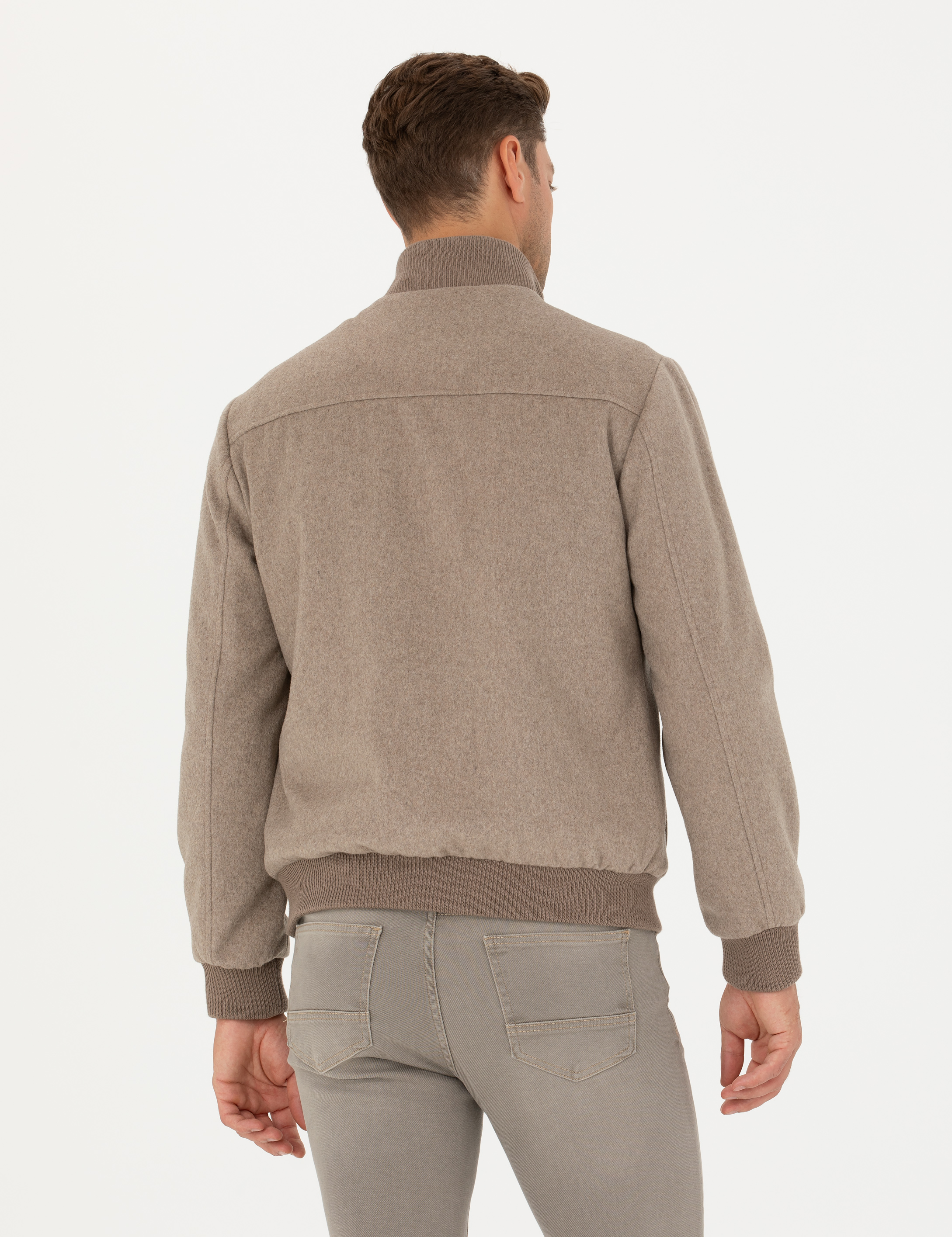 Pierre Cardin Bej Kaşe Mont görsel 6