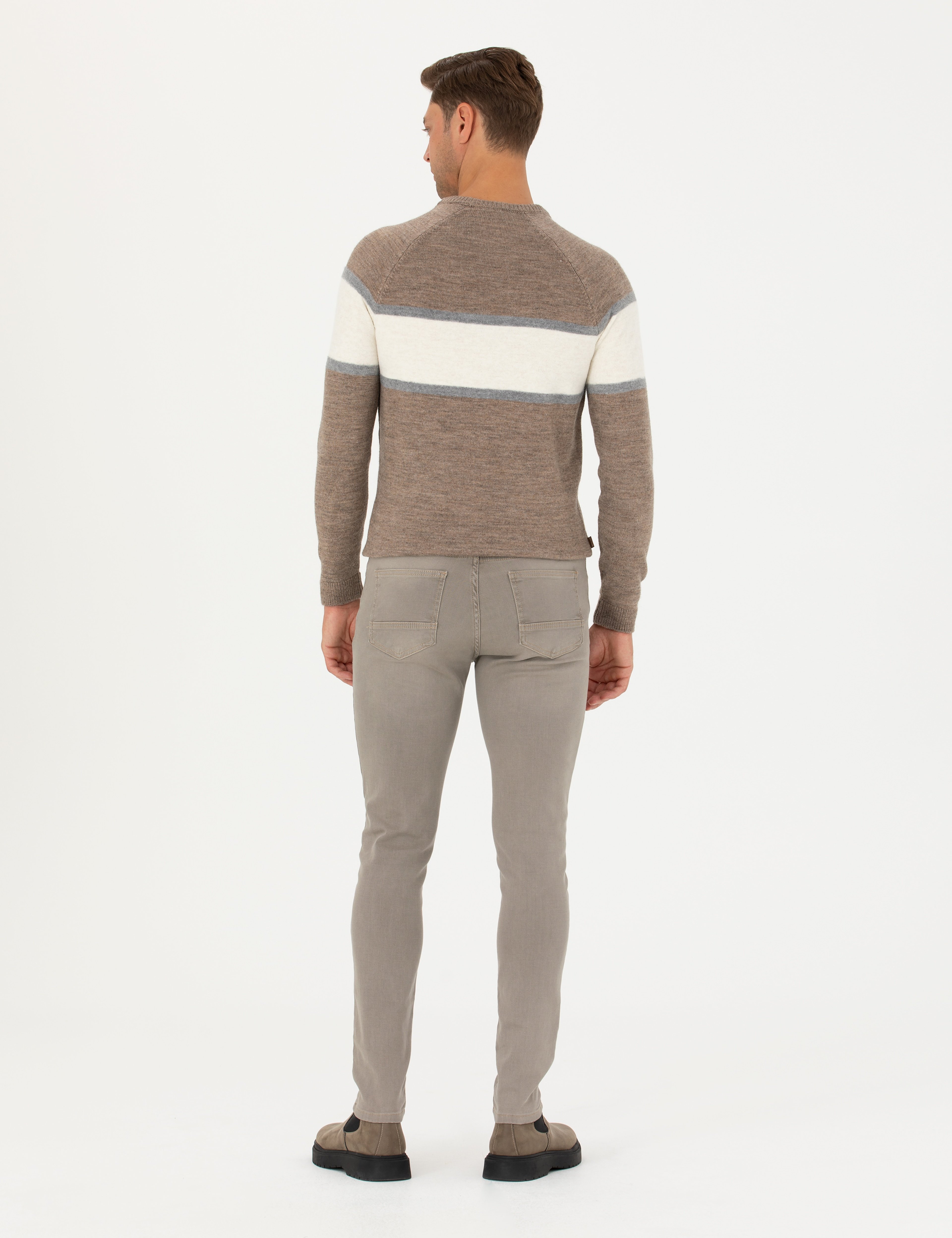Bej Slim Fit Jean Pantolon - Image 4