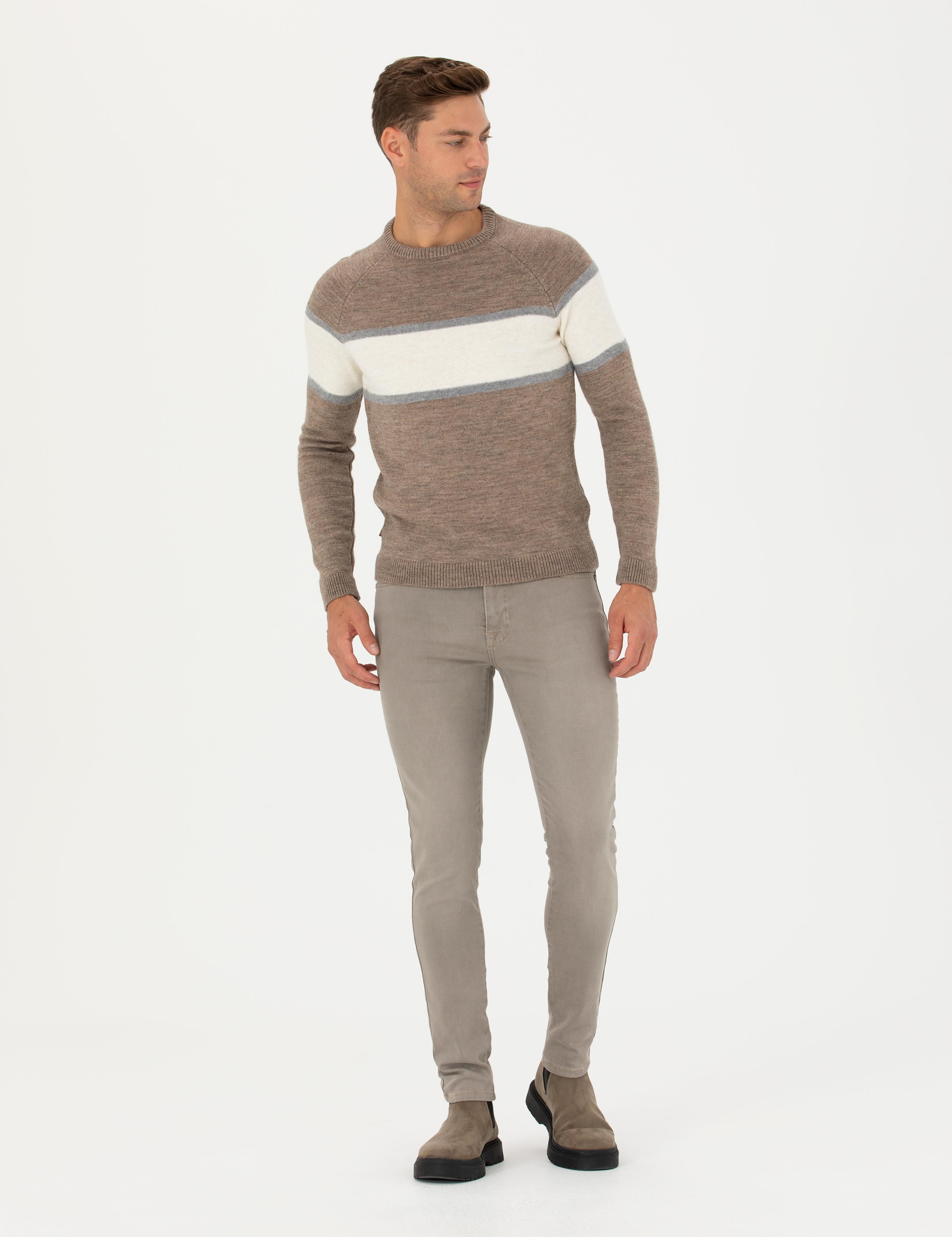 Bej Slim Fit Jean Pantolon