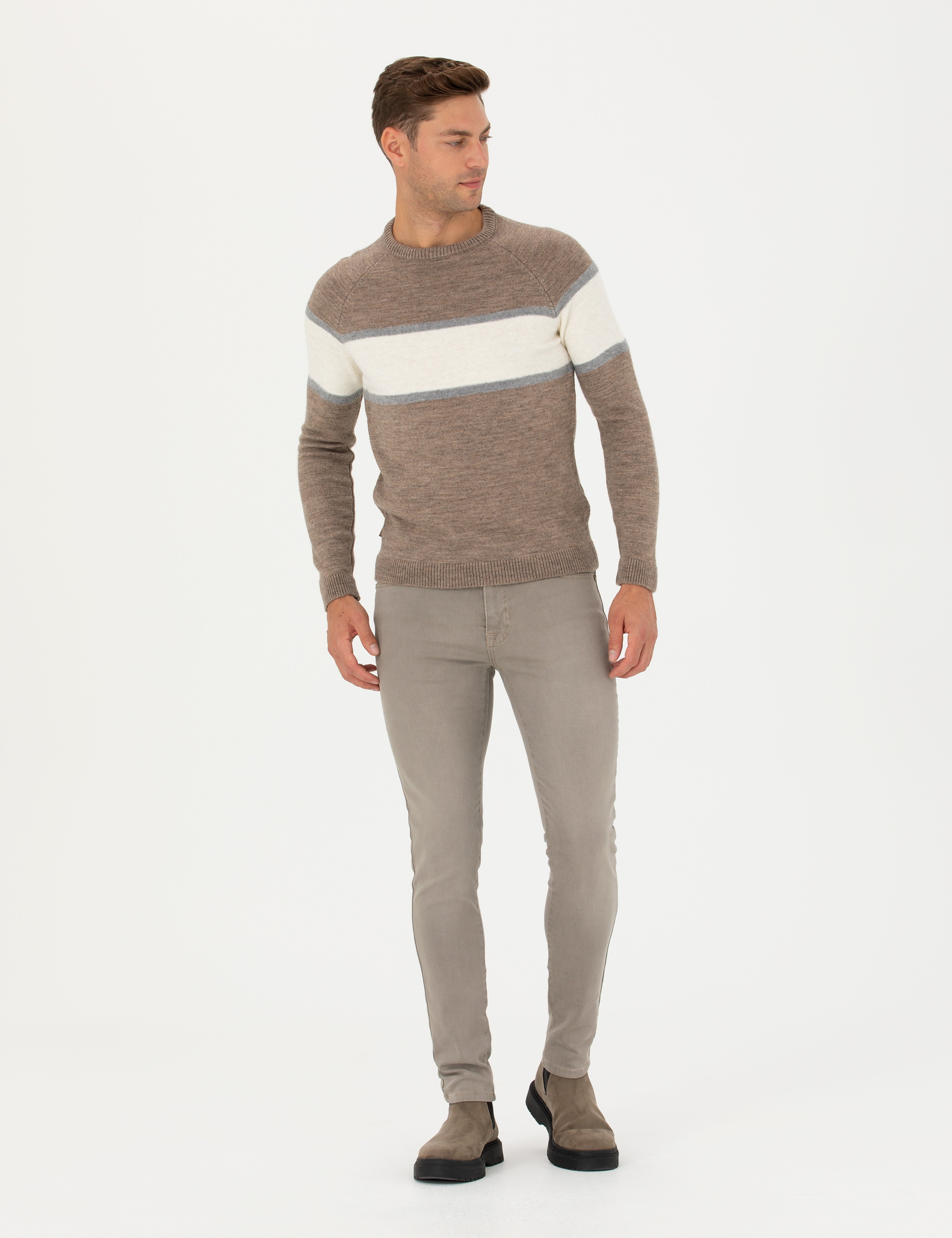 Bej Slim Fit Jean Pantolon - Image 3