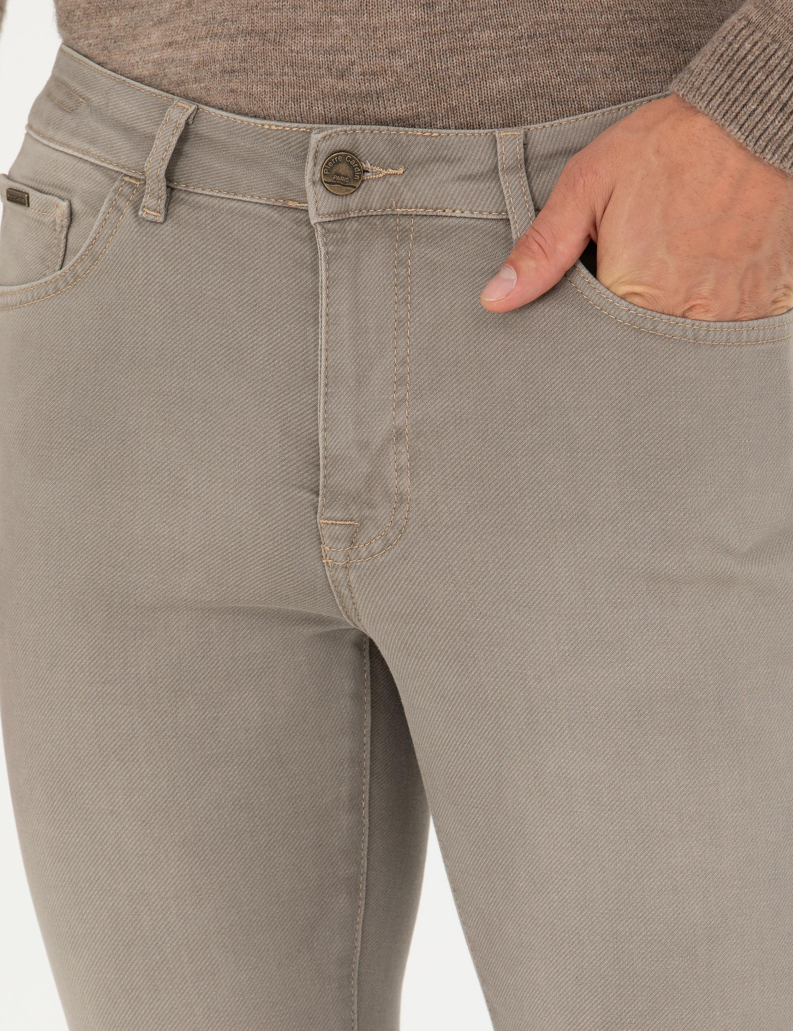 Bej Slim Fit Jean Pantolon