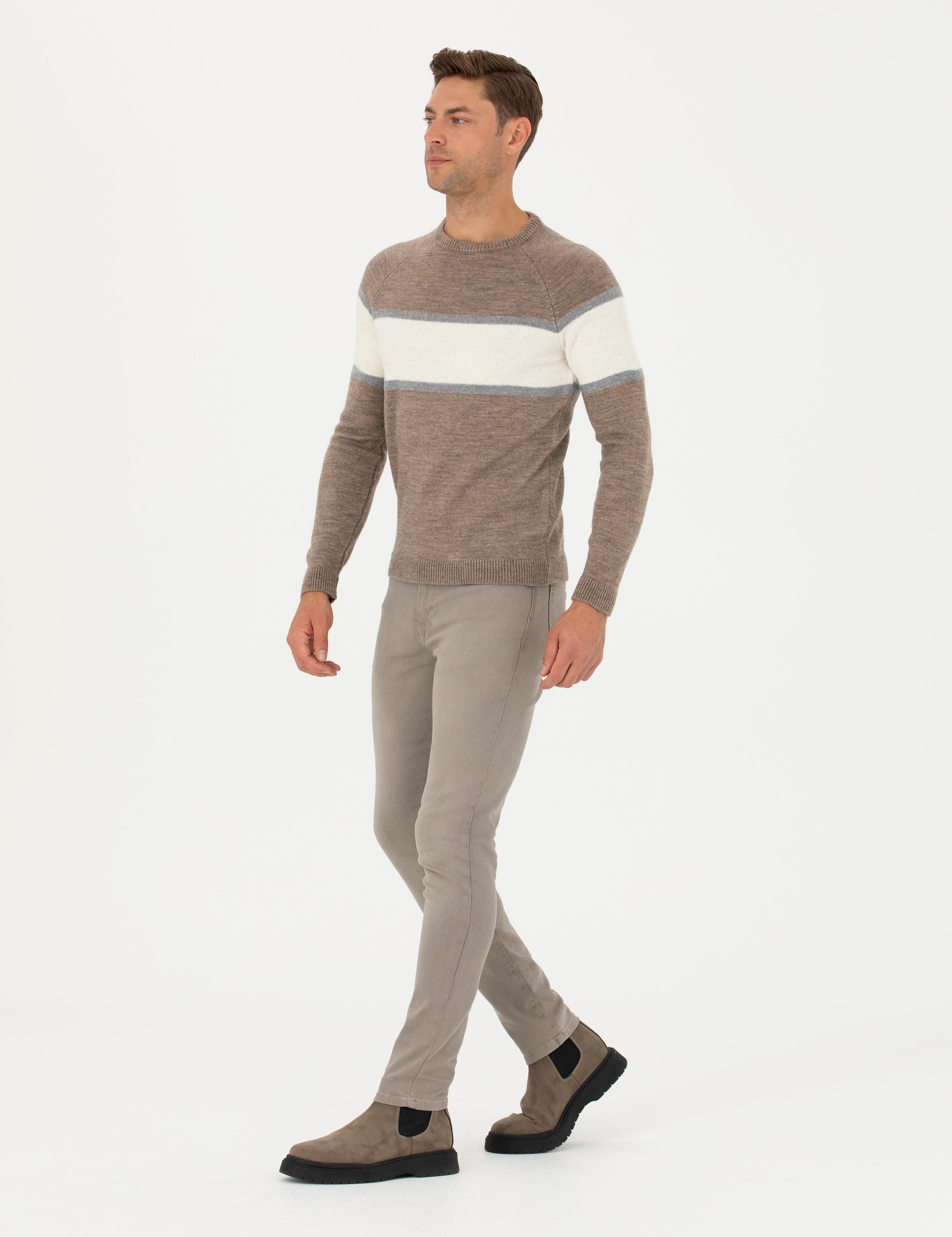 Bej Slim Fit Jean Pantolon