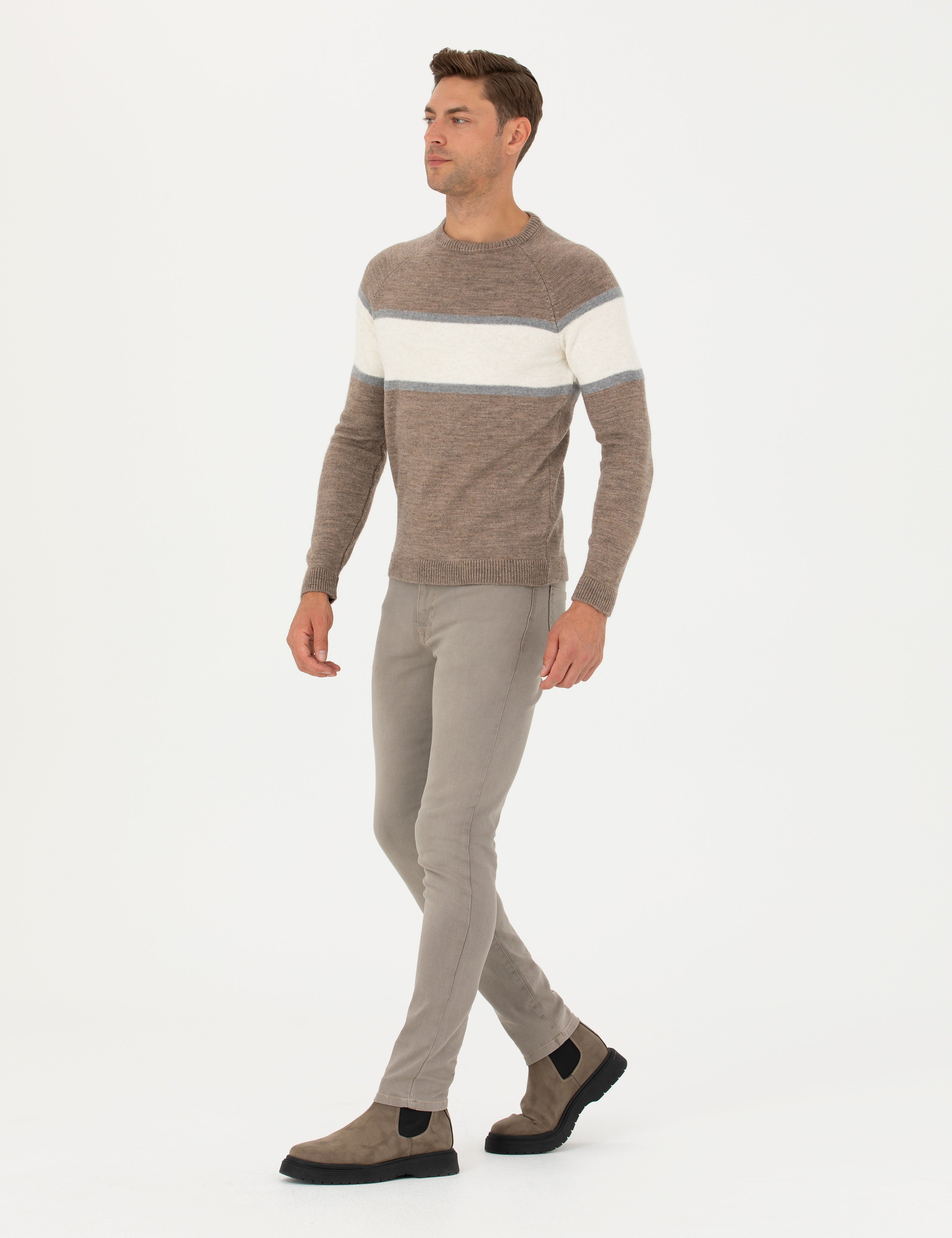 Bej Slim Fit Jean Pantolon - Image 1