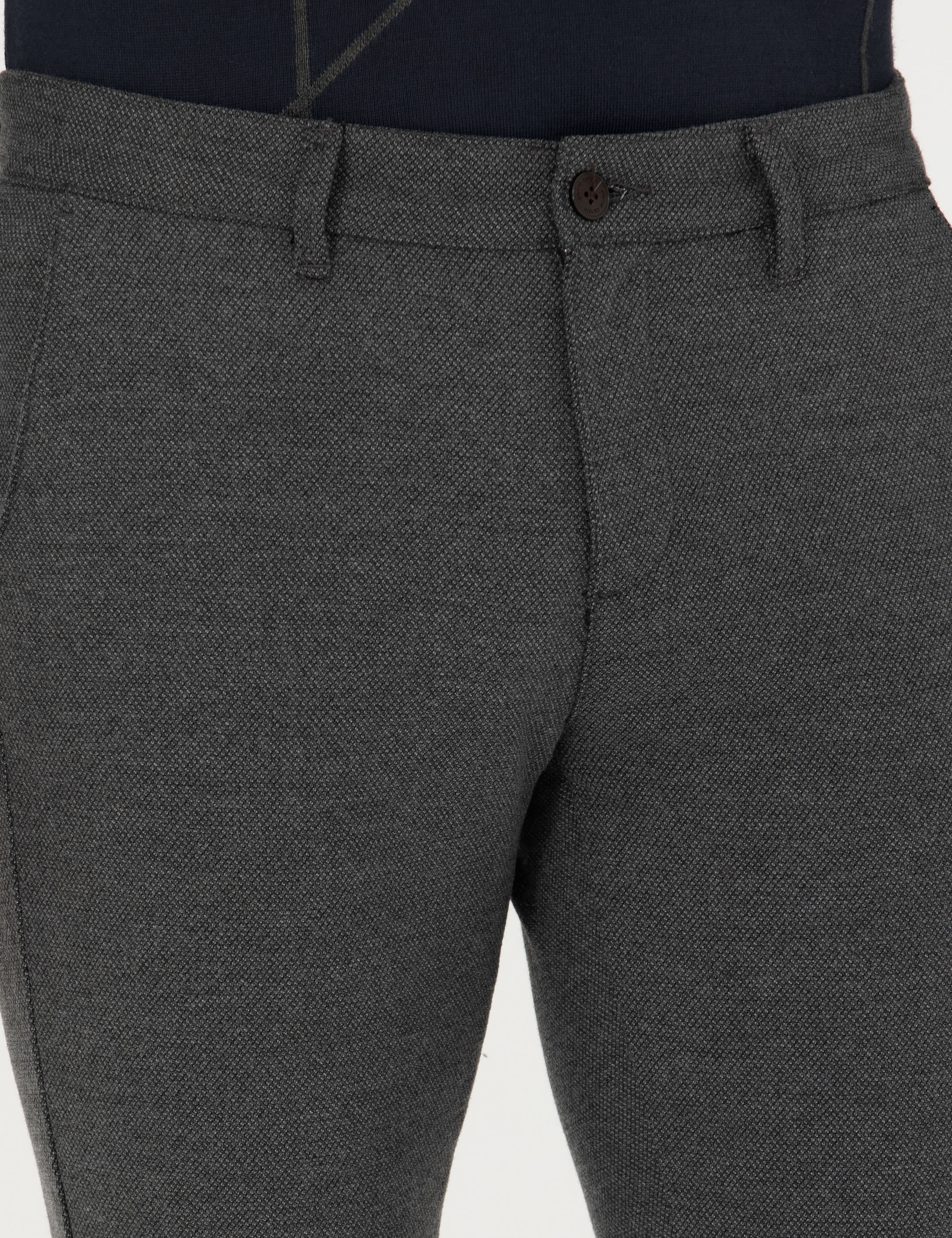 Gri Slim Fit Kanvas Pantolon - Image 5