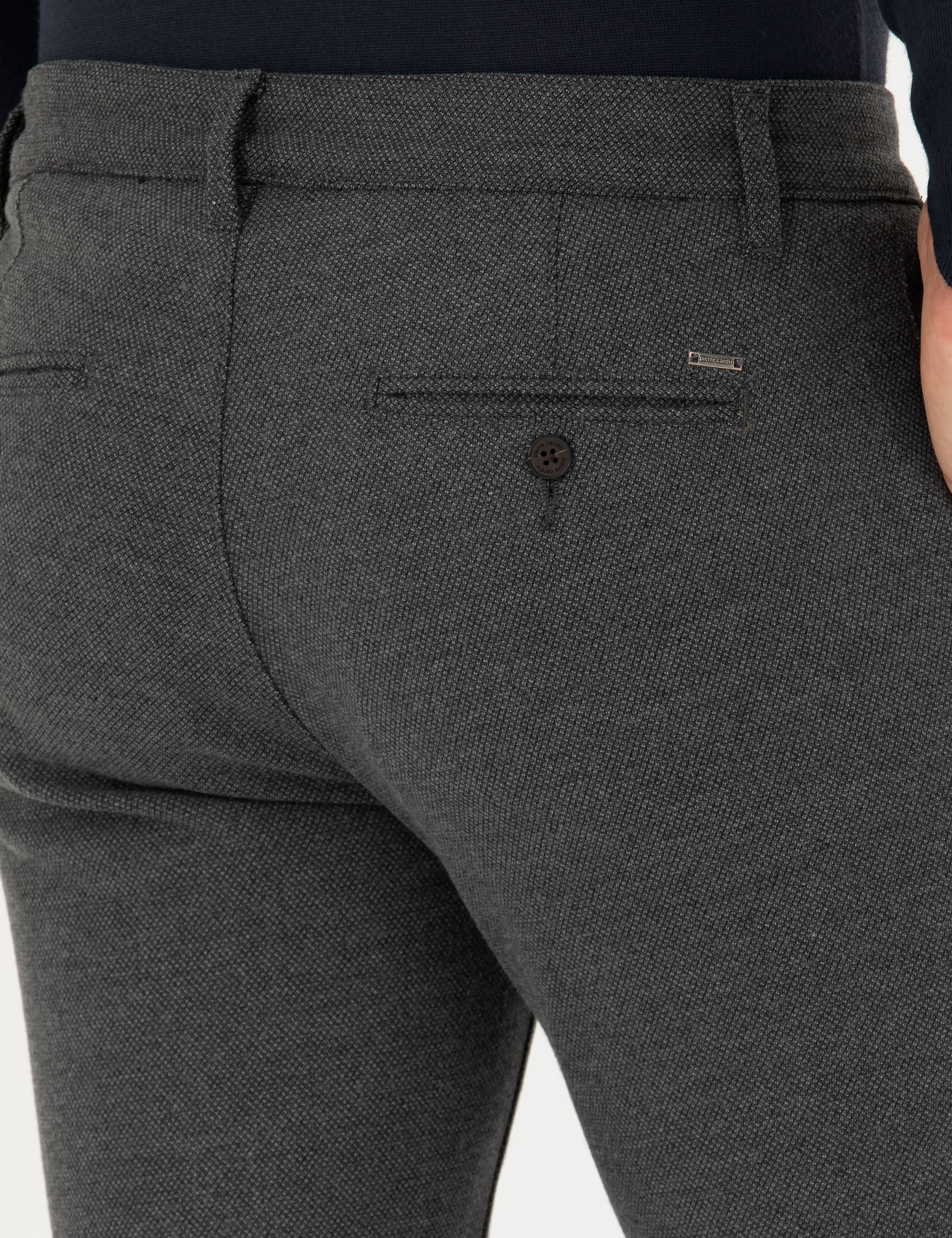 Gri Slim Fit Kanvas Pantolon