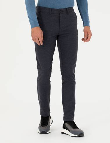 Antrasit Slim Fit Kanvas Pantolon