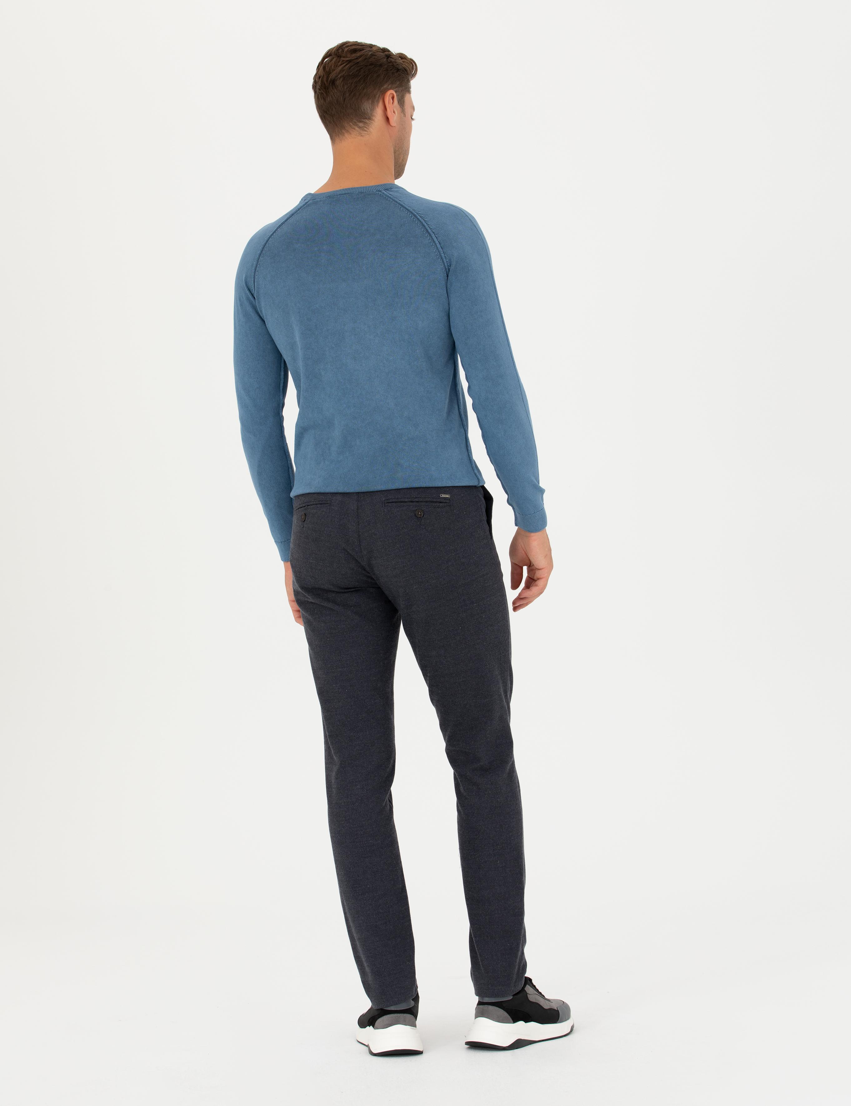 Antrasit Slim Fit Kanvas Pantolon