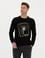 Siyah 2 İplik Regular Fit %100 Pamuk Bisiklet Yaka Sweatshirt