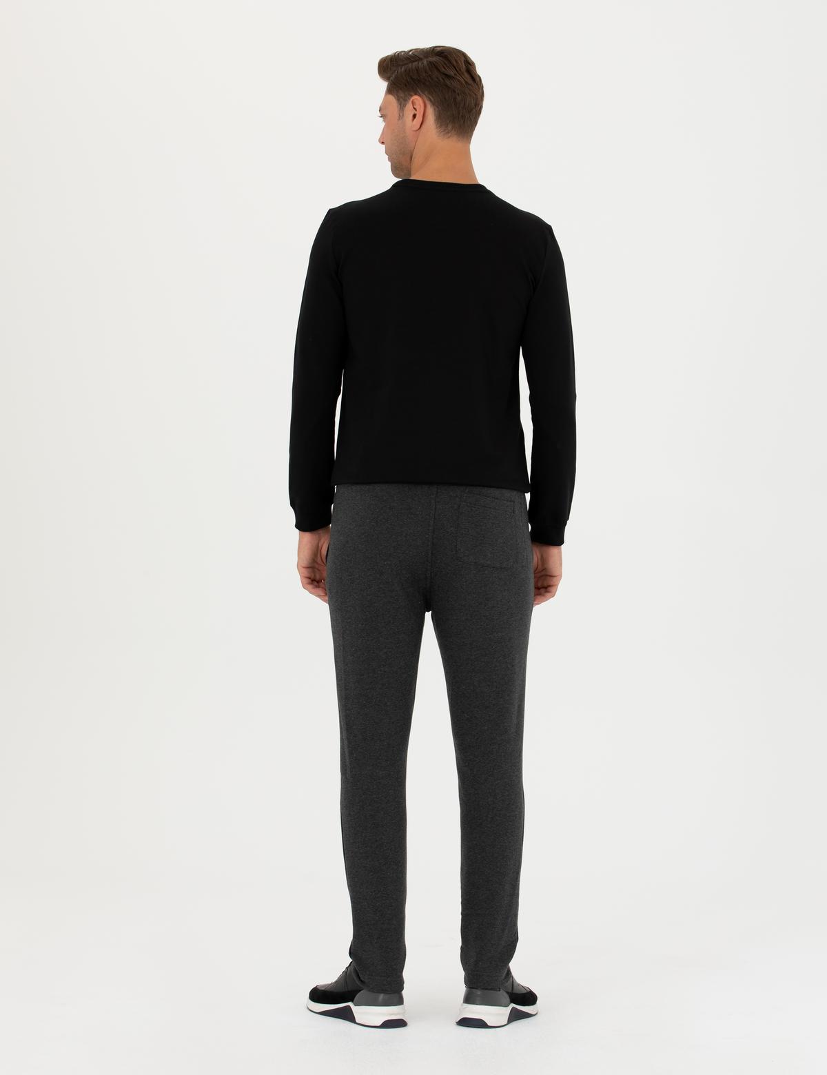 Antrasit Melanj Slim Fit Eşofman Altı - 50279021023