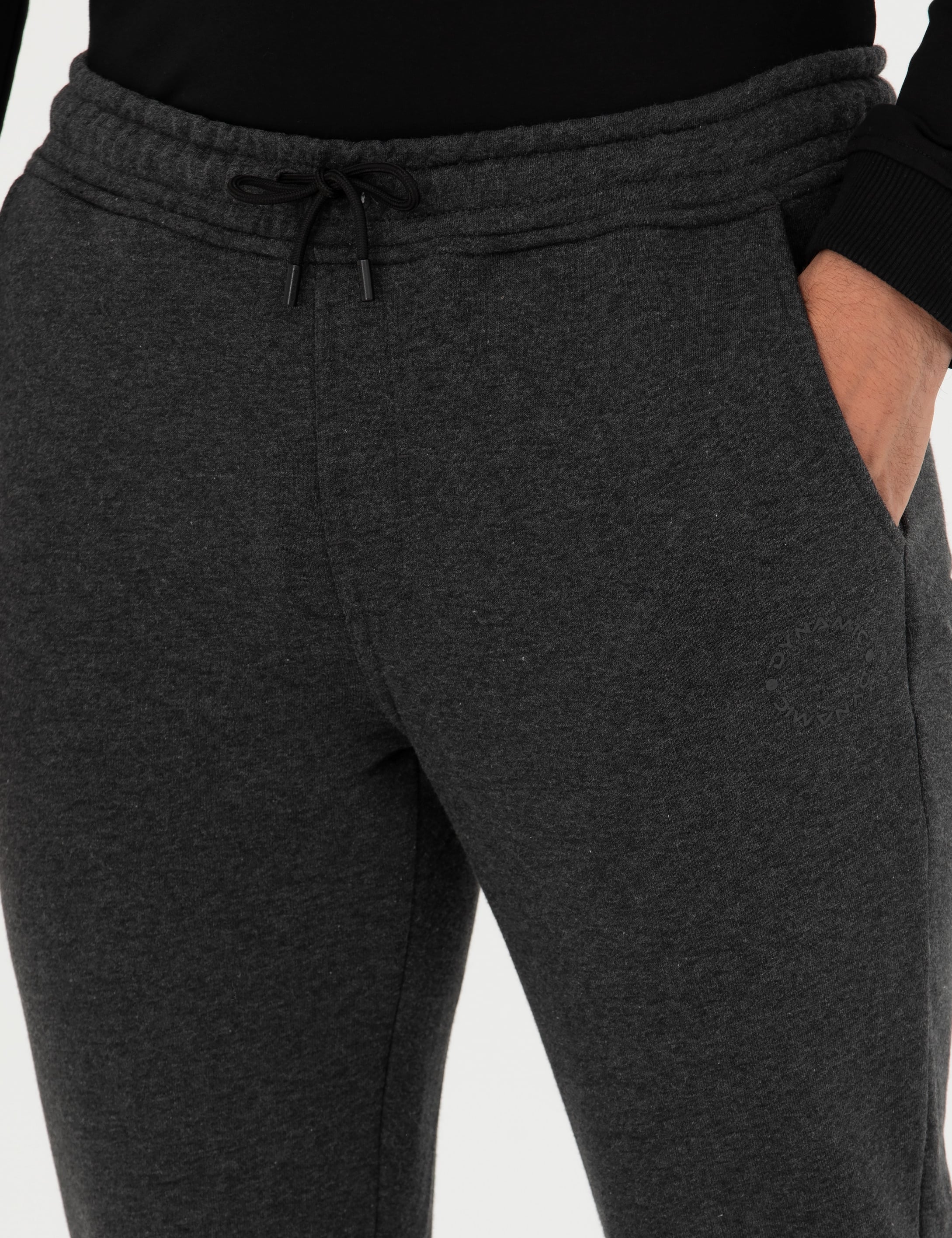 Antrasit Melanj Slim Fit Eşofman Altı - Image 6