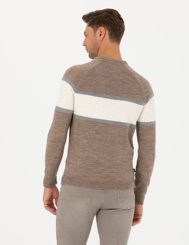 Kum Melanj Slim Fit Bisiklet Yaka Triko Kazak