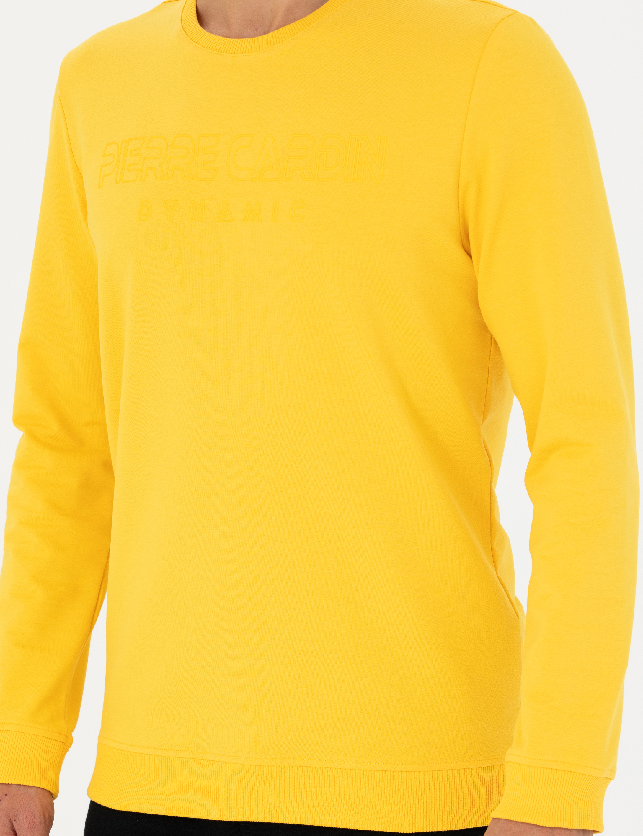 Pierre Cardin Sarı Regular Fit Sweatshirt görsel 7