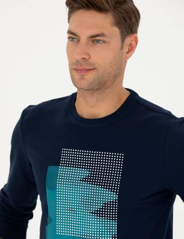 Lacivert Regular Fit Sweatshirt