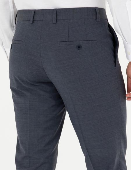 Koyu Mavi Slim Fit Yünlü Kumaş Pantolon - 50289278072