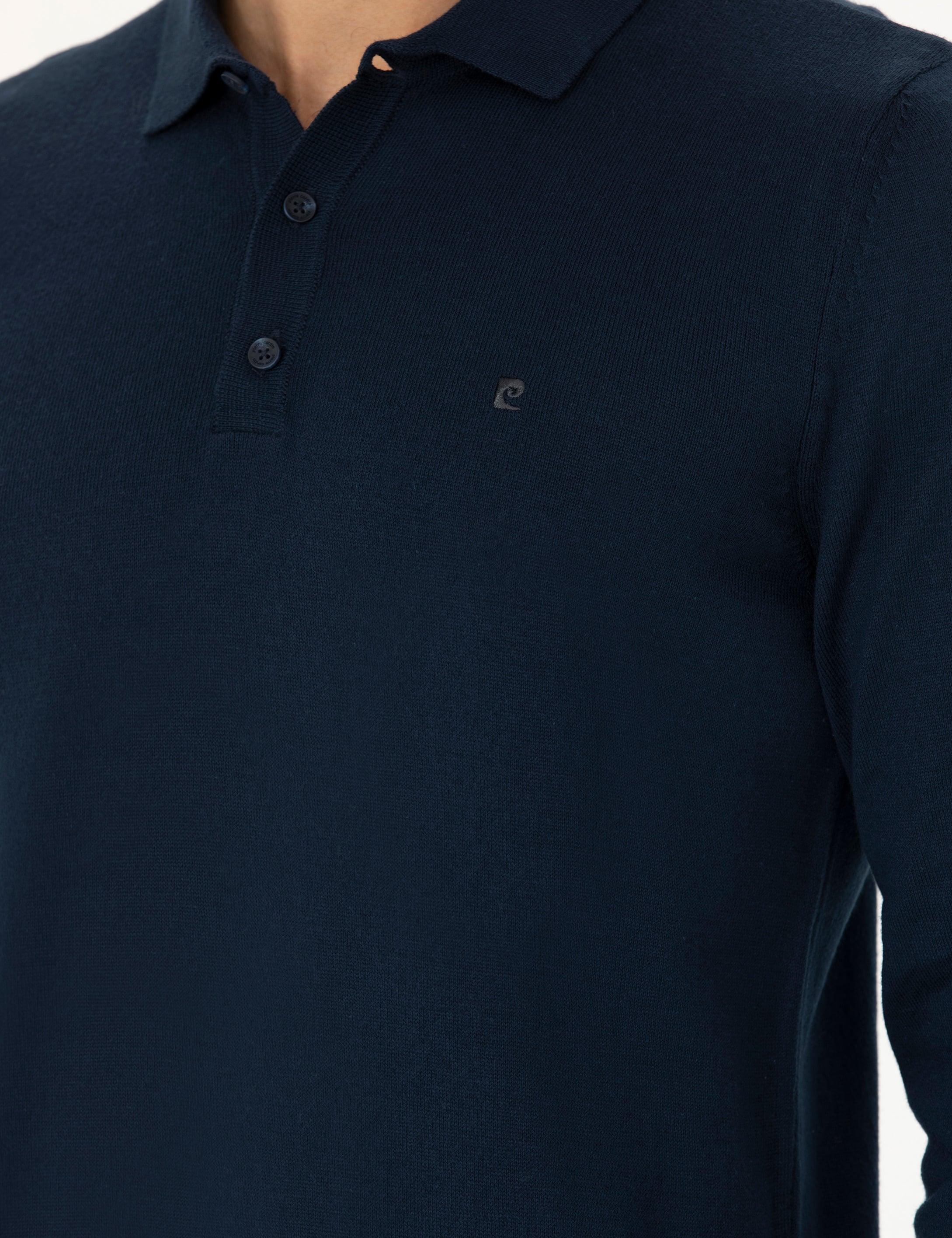 Koyu Lacivert Slim Fit Basic Kazak - Image 7