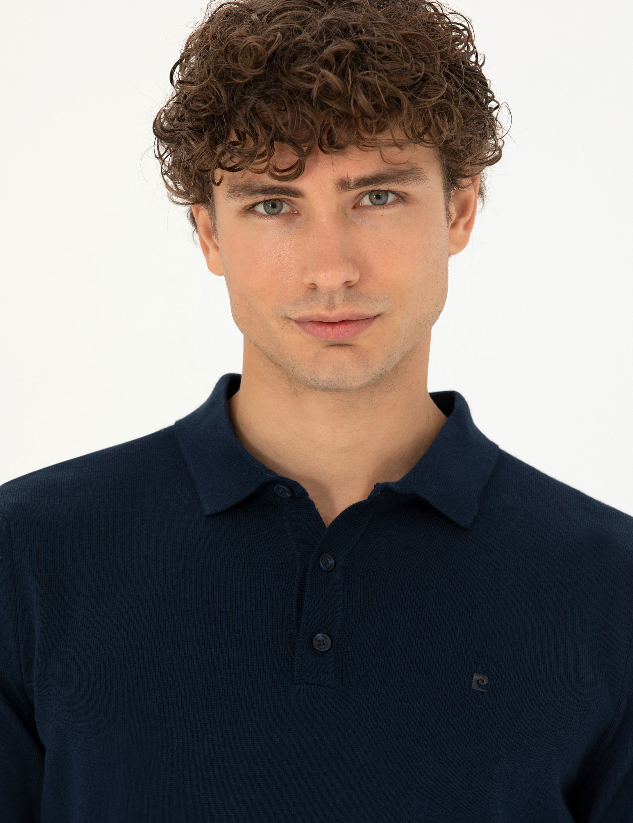 Koyu Lacivert Slim Fit Basic Kazak - Image 2
