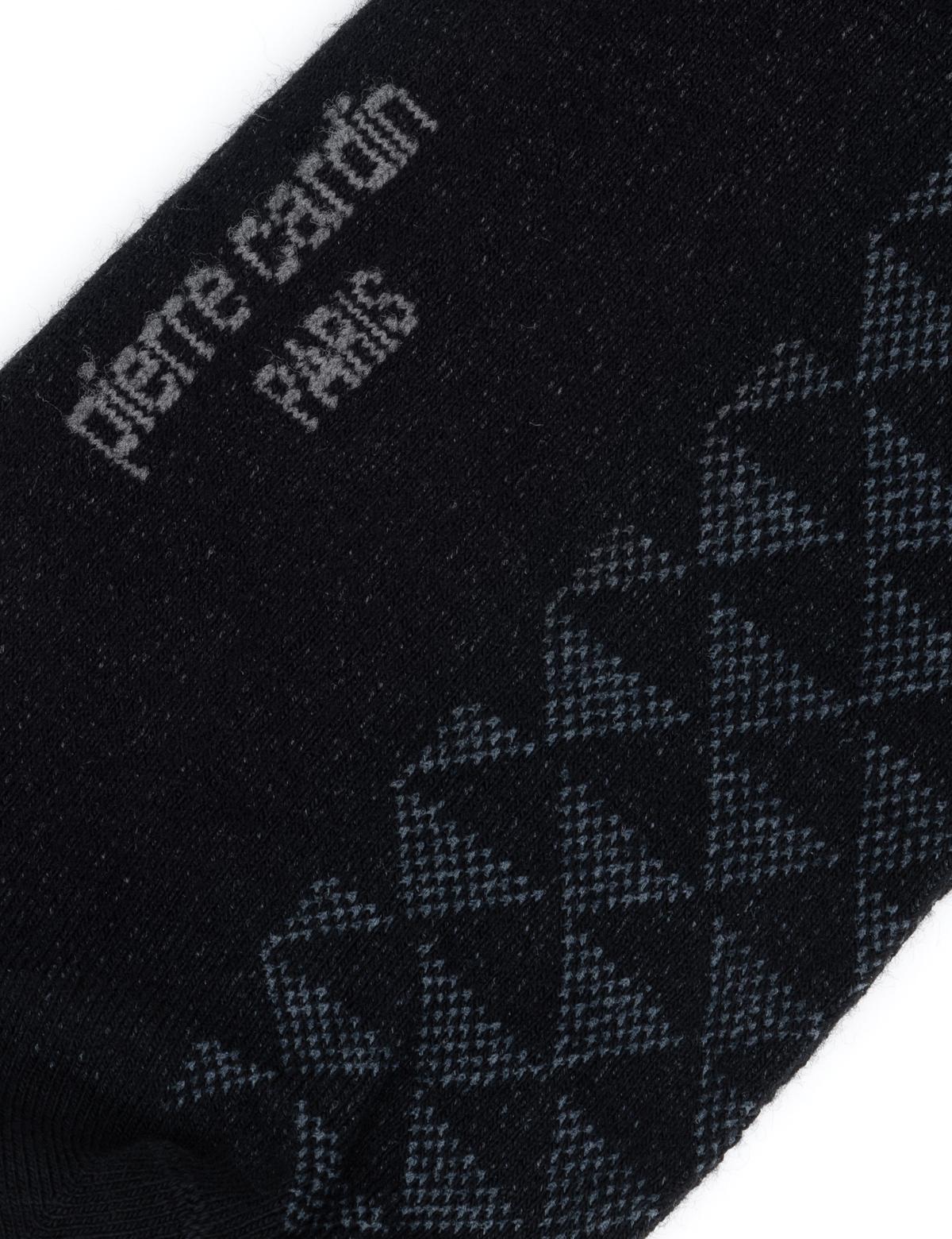 Erkek Bambu Karışımlı Siyah Soket Desenli Çorap - 50280851001