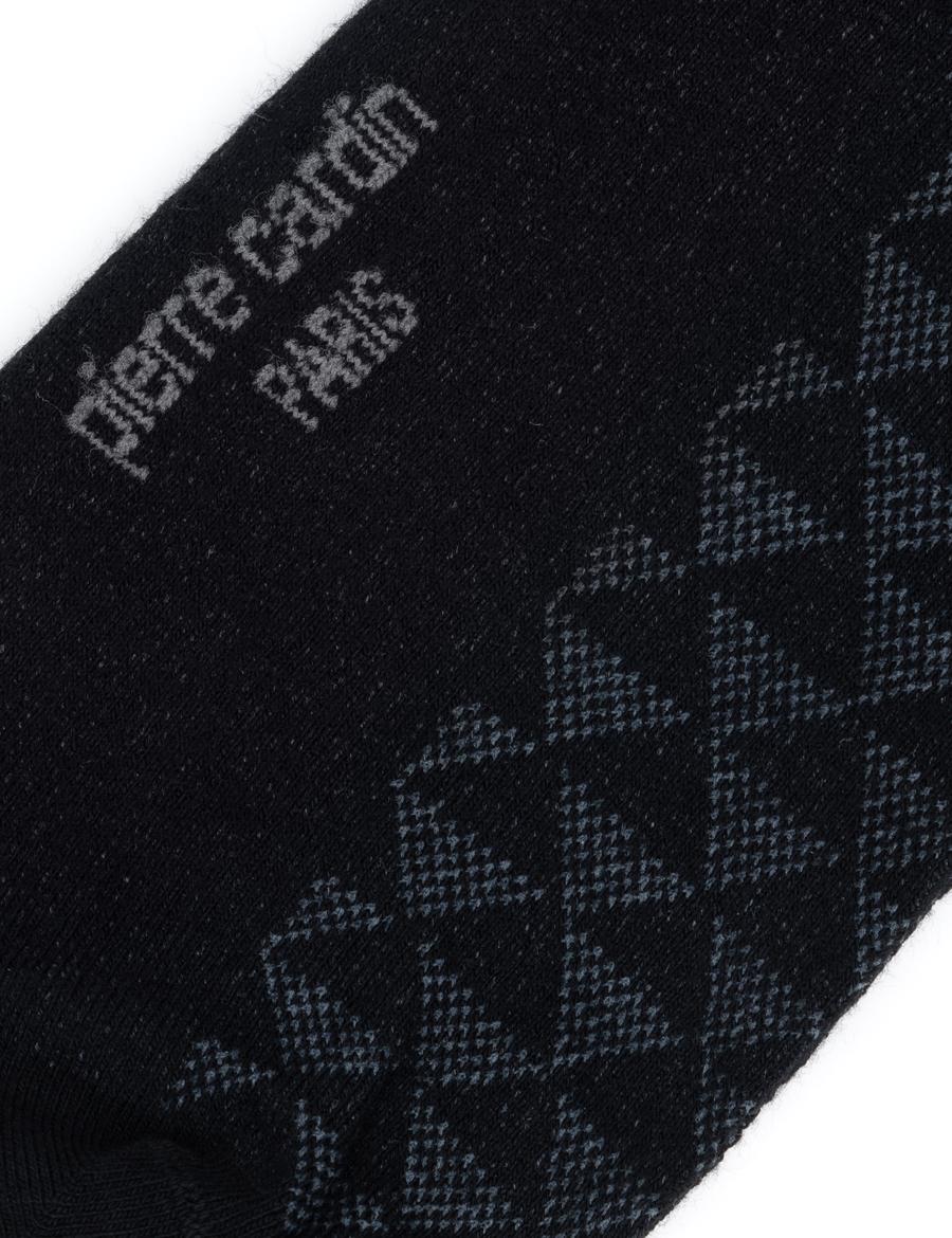 Erkek Bambu Karışımlı Siyah Soket Desenli Çorap