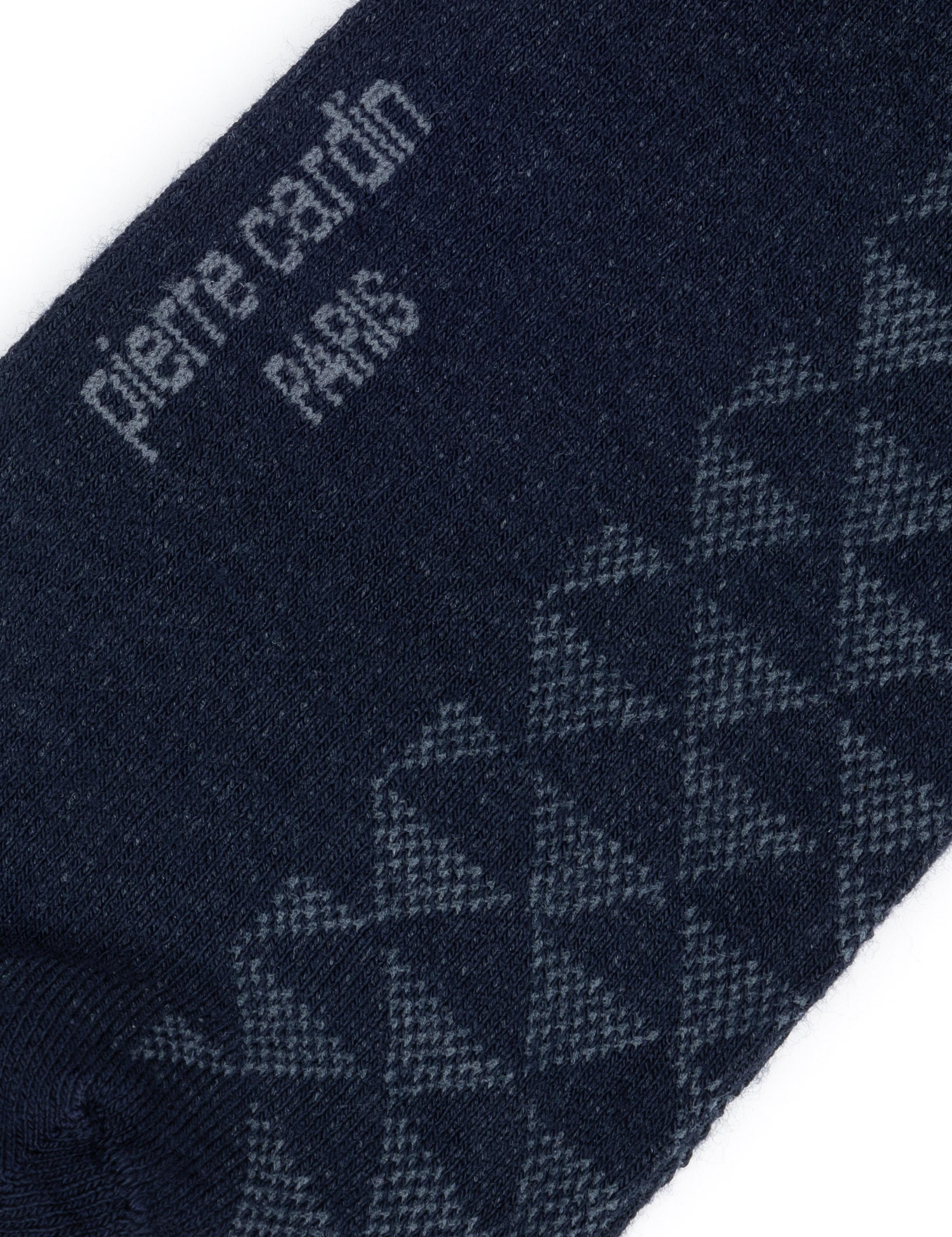 Erkek Bambu Karışımlı Lacivert Soket Desenli Çorap