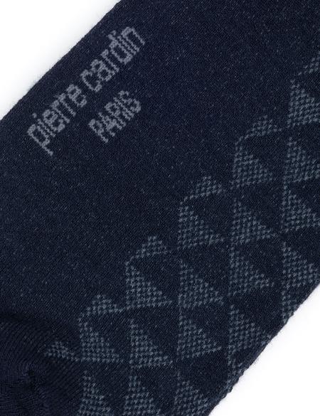 Erkek Bambu Karışımlı Lacivert Soket Desenli Çorap - 50280851002